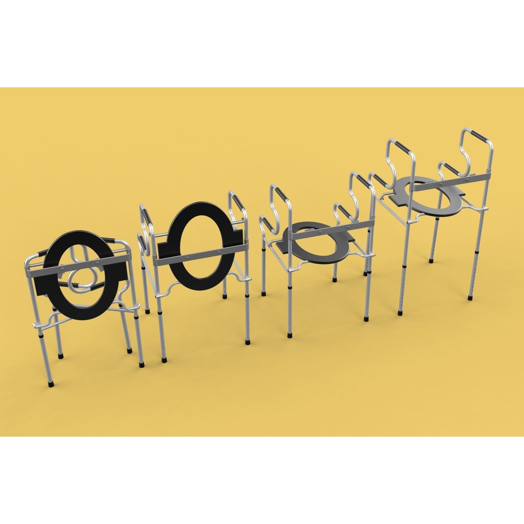 Multipurpose Toilet Seat 3D Model – Foldable Commode Chair, FBX, Blender - View 24