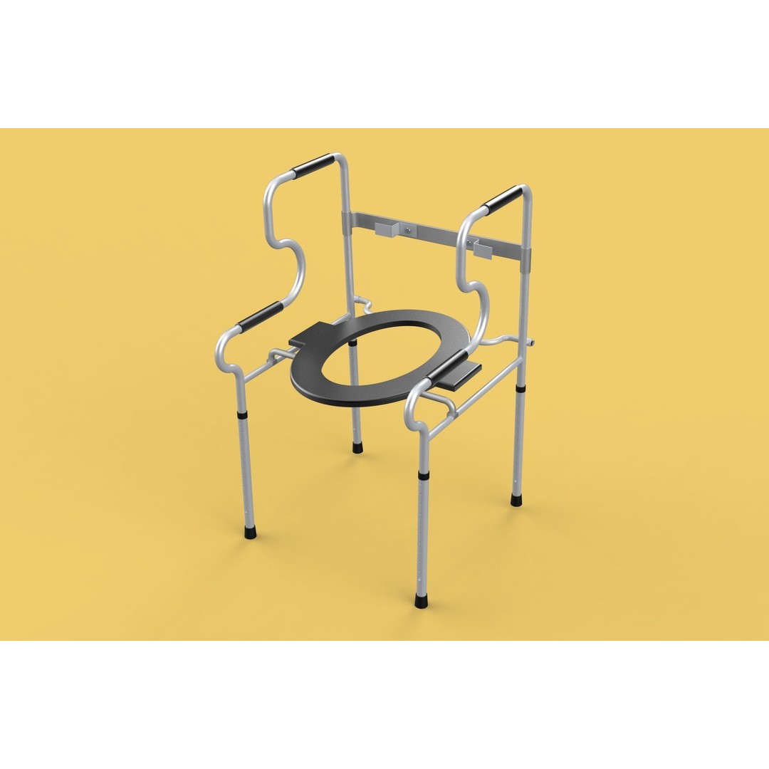 Multipurpose Toilet Seat 3D Model – Foldable Commode Chair, FBX, Blender - View 25