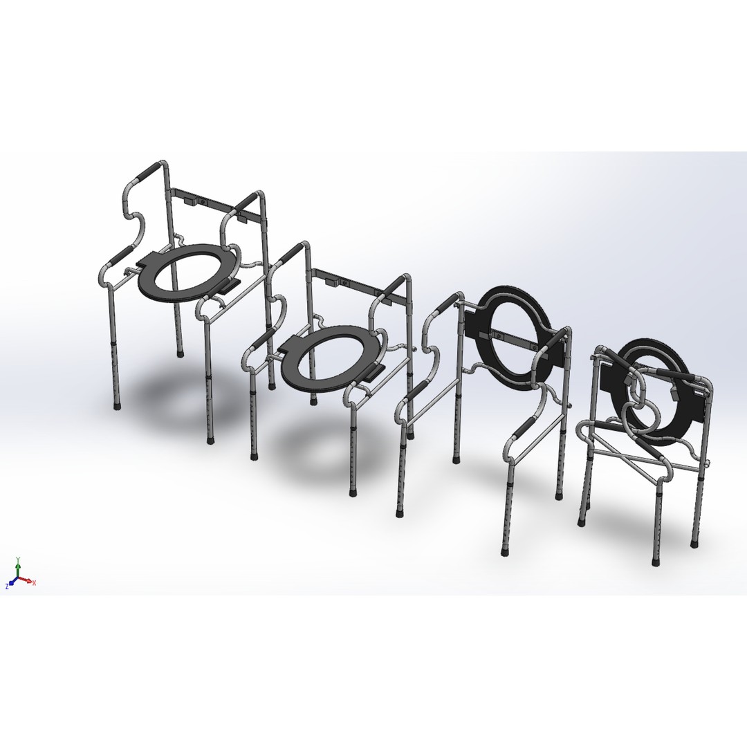 Multipurpose Toilet Seat 3D Model – Foldable Commode Chair, FBX, Blender - View 27