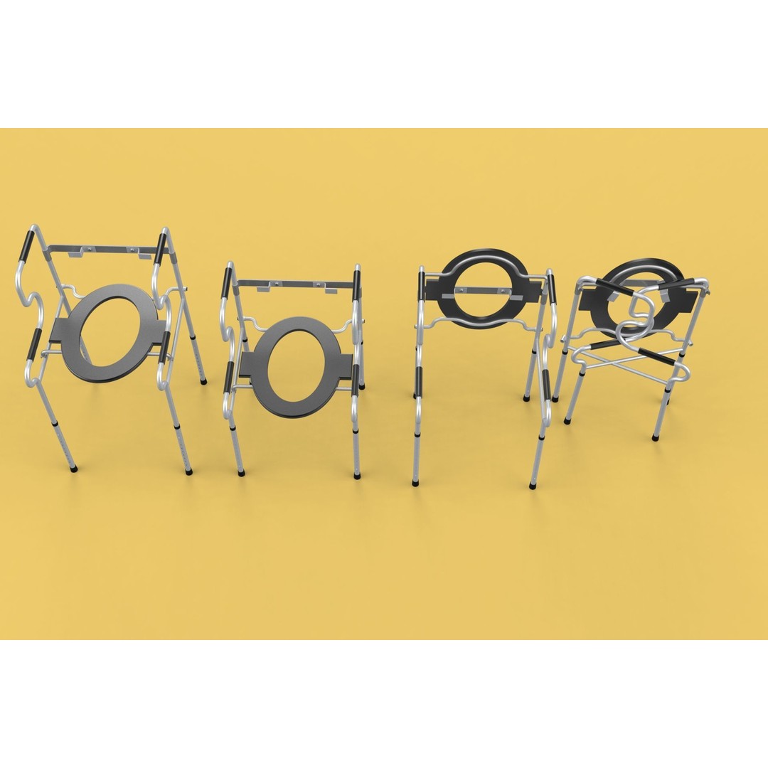 Multipurpose Toilet Seat 3D Model – Foldable Commode Chair, FBX, Blender - View 4