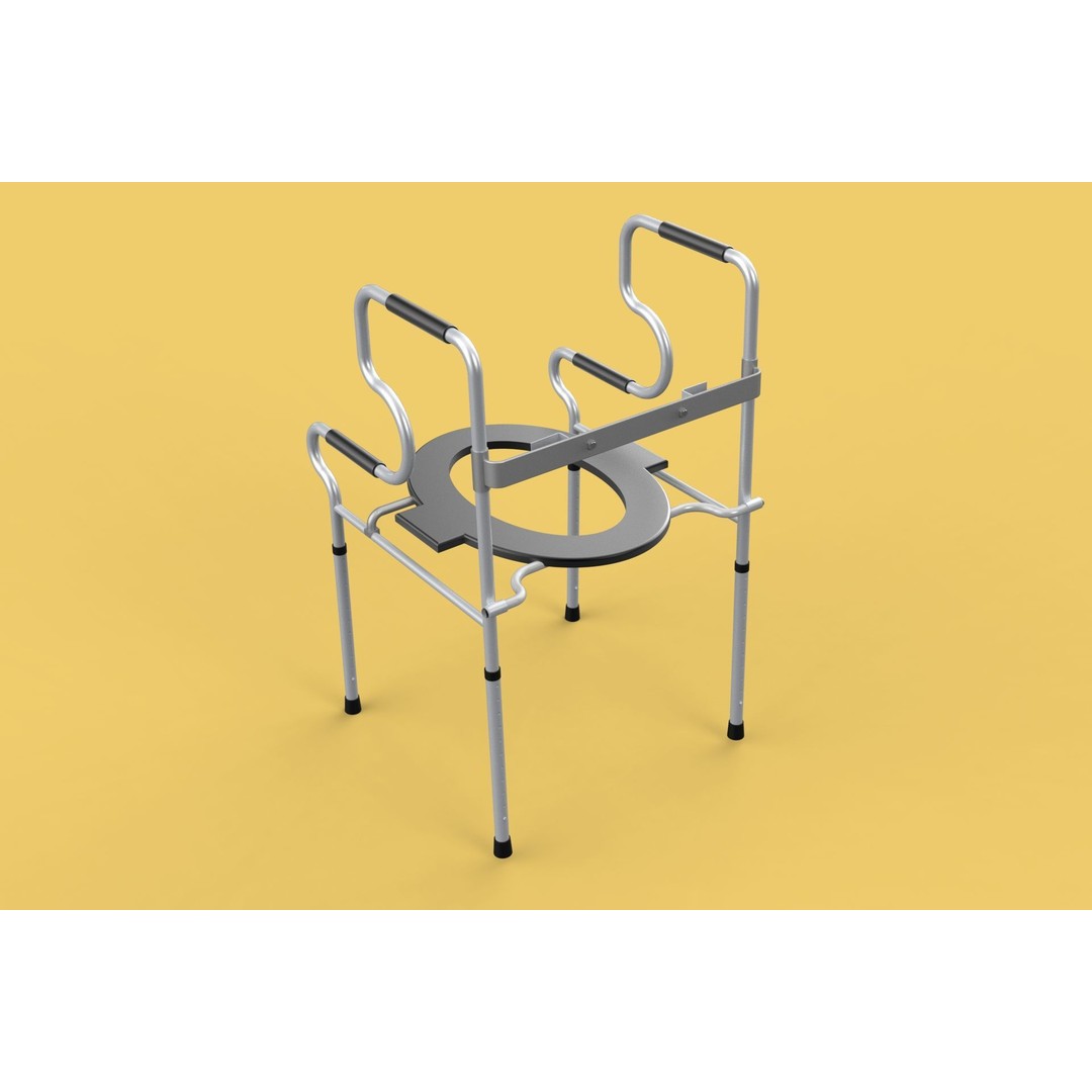 Multipurpose Toilet Seat 3D Model – Foldable Commode Chair, FBX, Blender - View 6