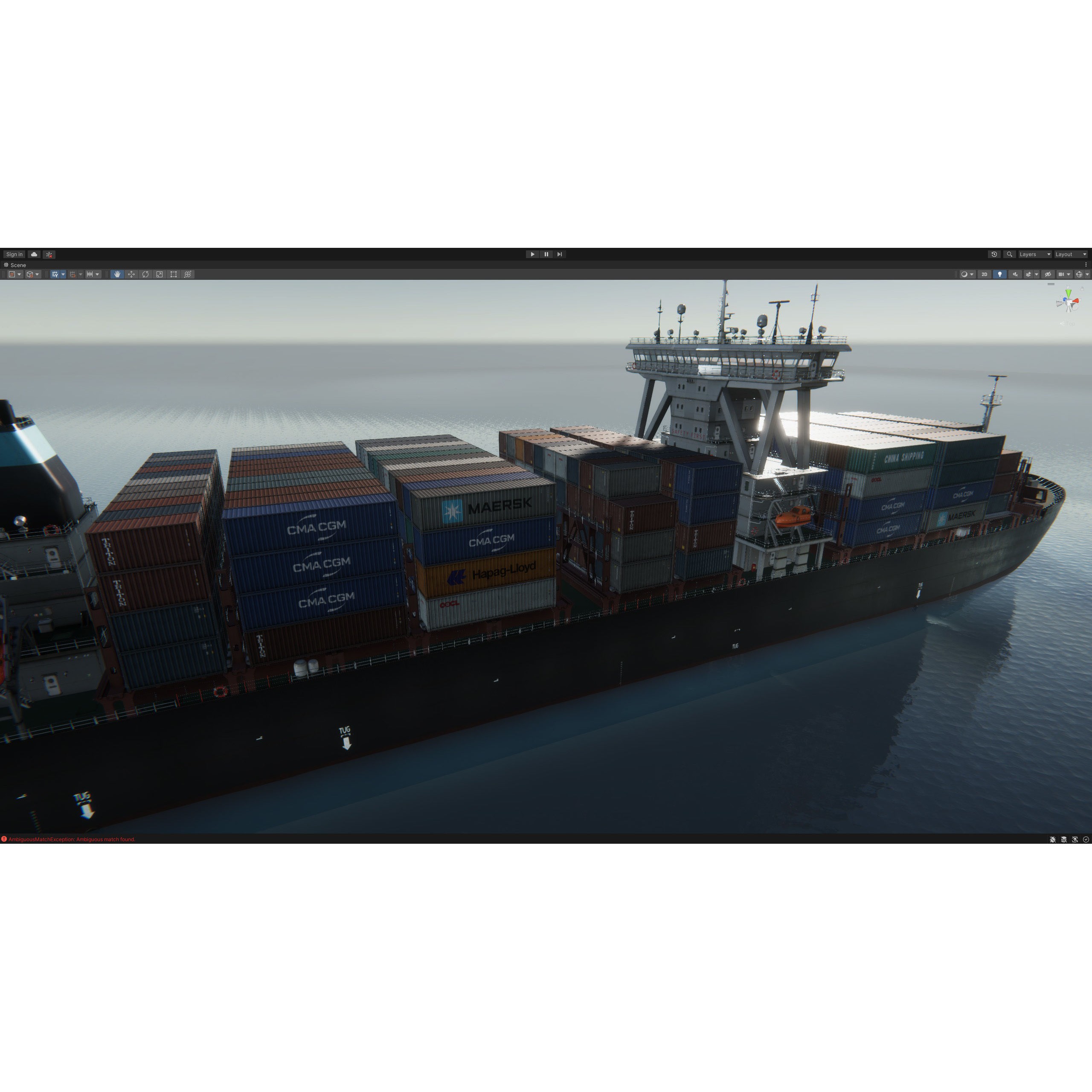 Cargo Ship Container Ship - Low-Poly Game-Ready 3D Model - View 100