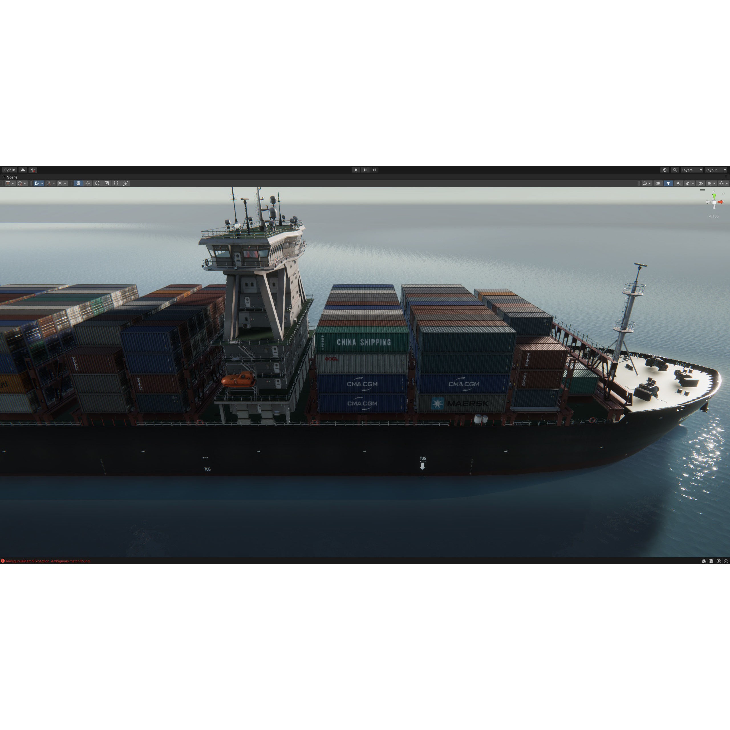 Cargo Ship Container Ship - Low-Poly Game-Ready 3D Model - View 101