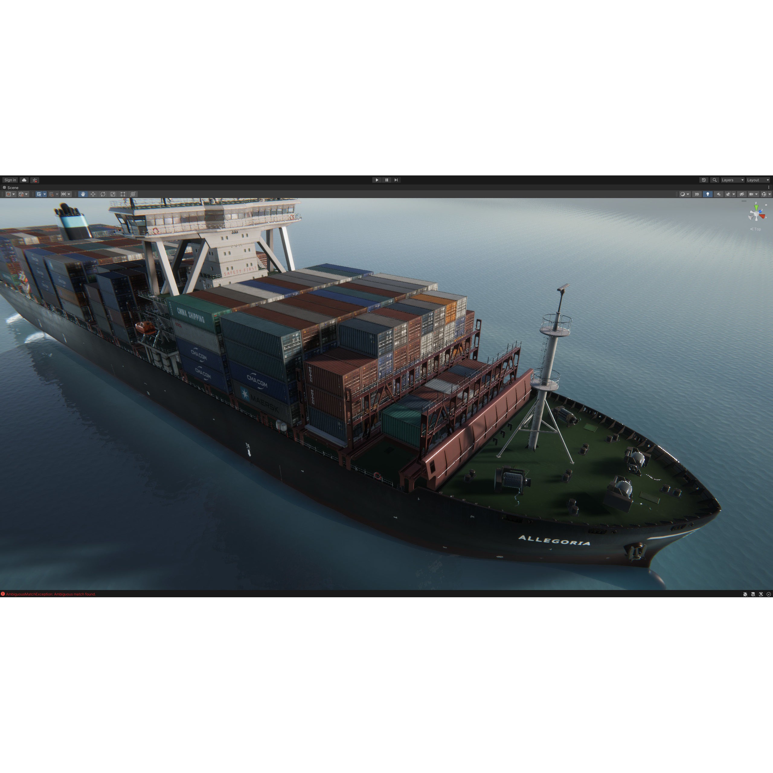 Cargo Ship Container Ship - Low-Poly Game-Ready 3D Model - View 102