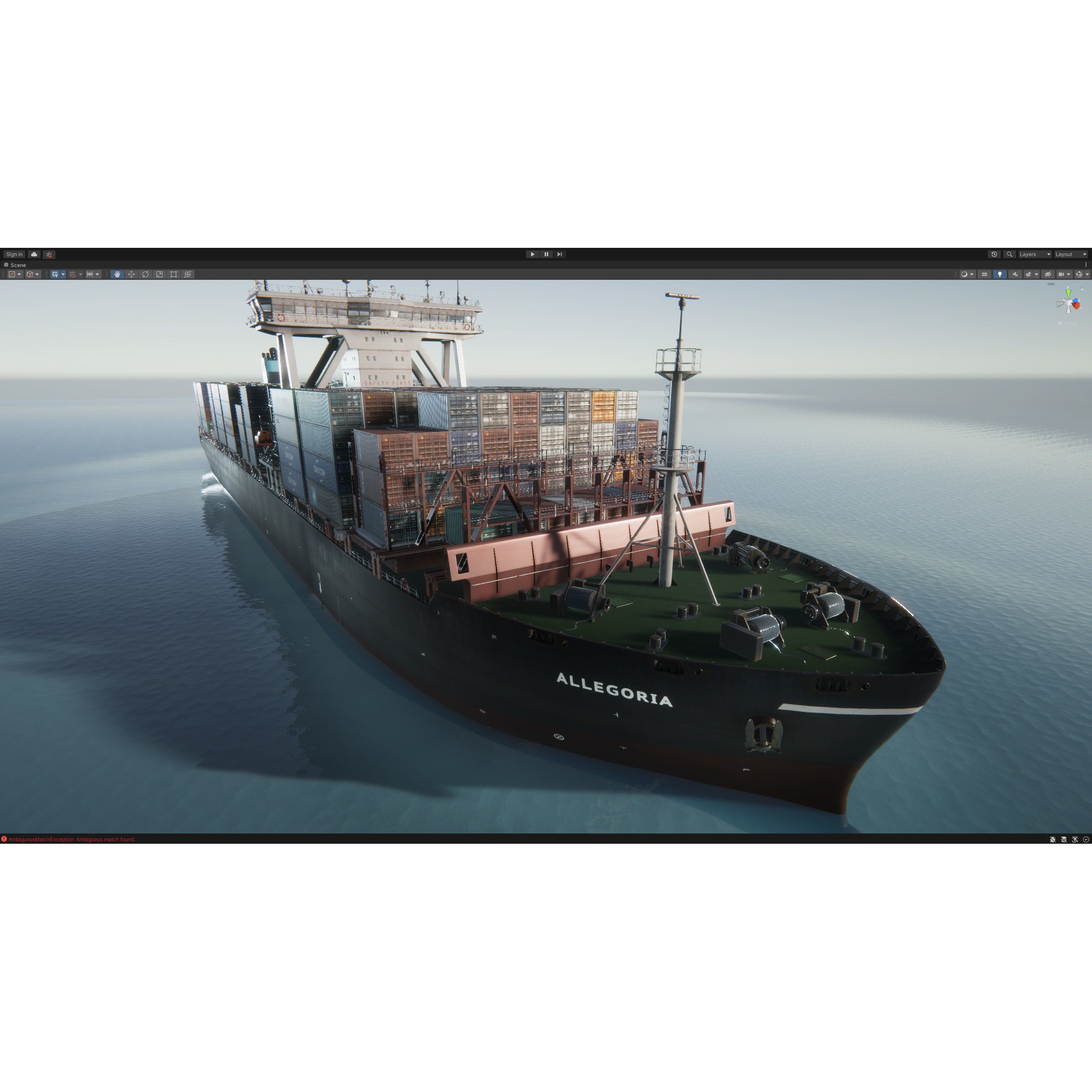 Cargo Ship Container Ship - Low-Poly Game-Ready 3D Model - View 103