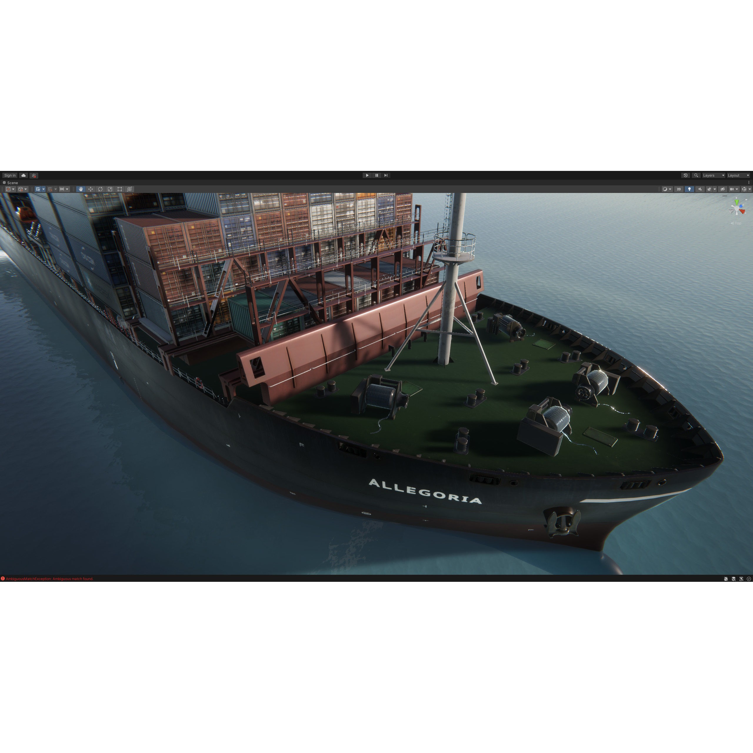 Cargo Ship Container Ship - Low-Poly Game-Ready 3D Model - View 104