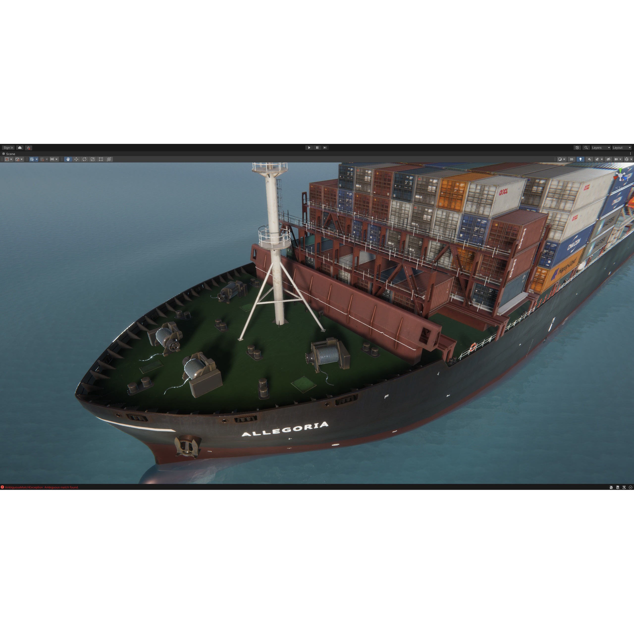 Cargo Ship Container Ship - Low-Poly Game-Ready 3D Model - View 105