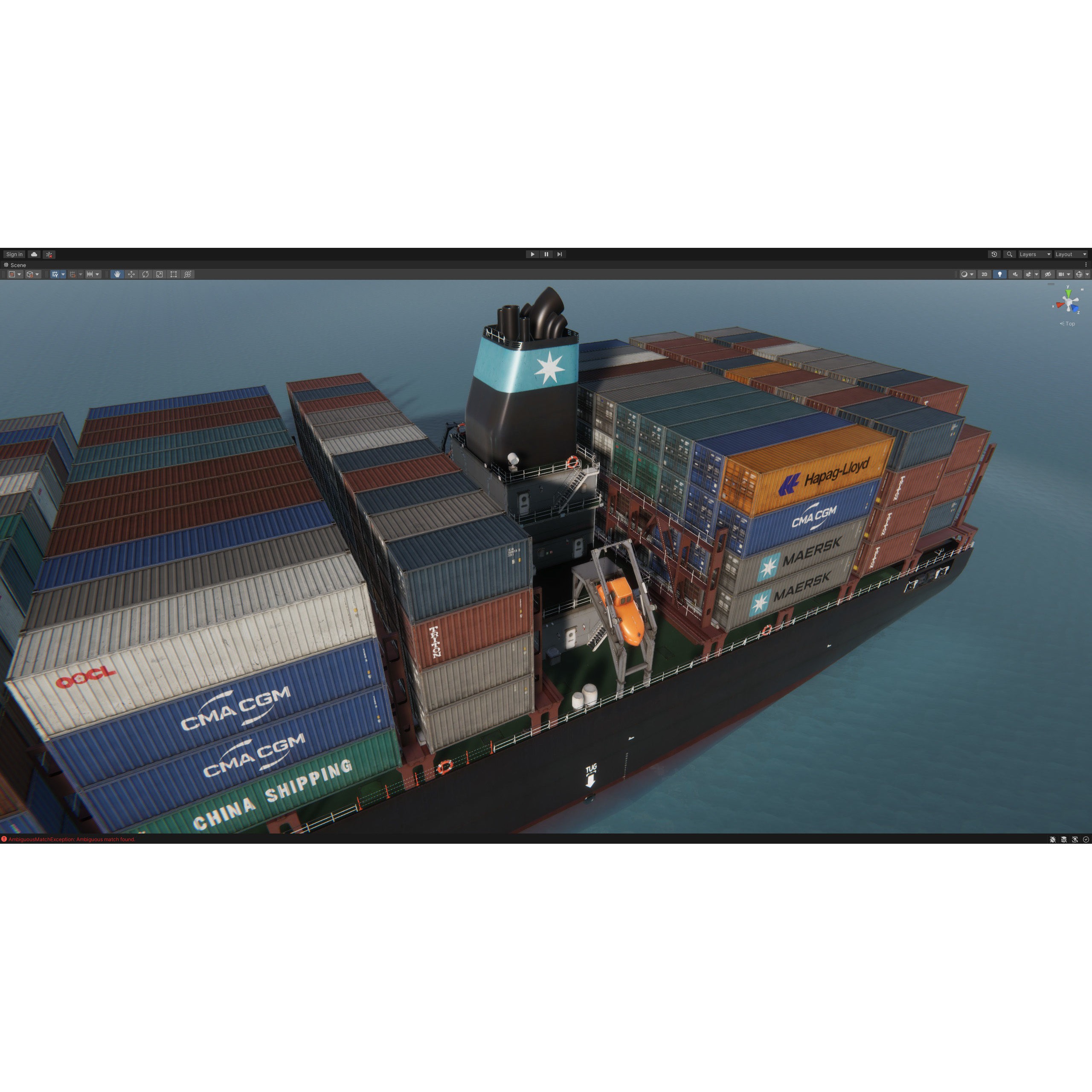 Cargo Ship Container Ship - Low-Poly Game-Ready 3D Model - View 107