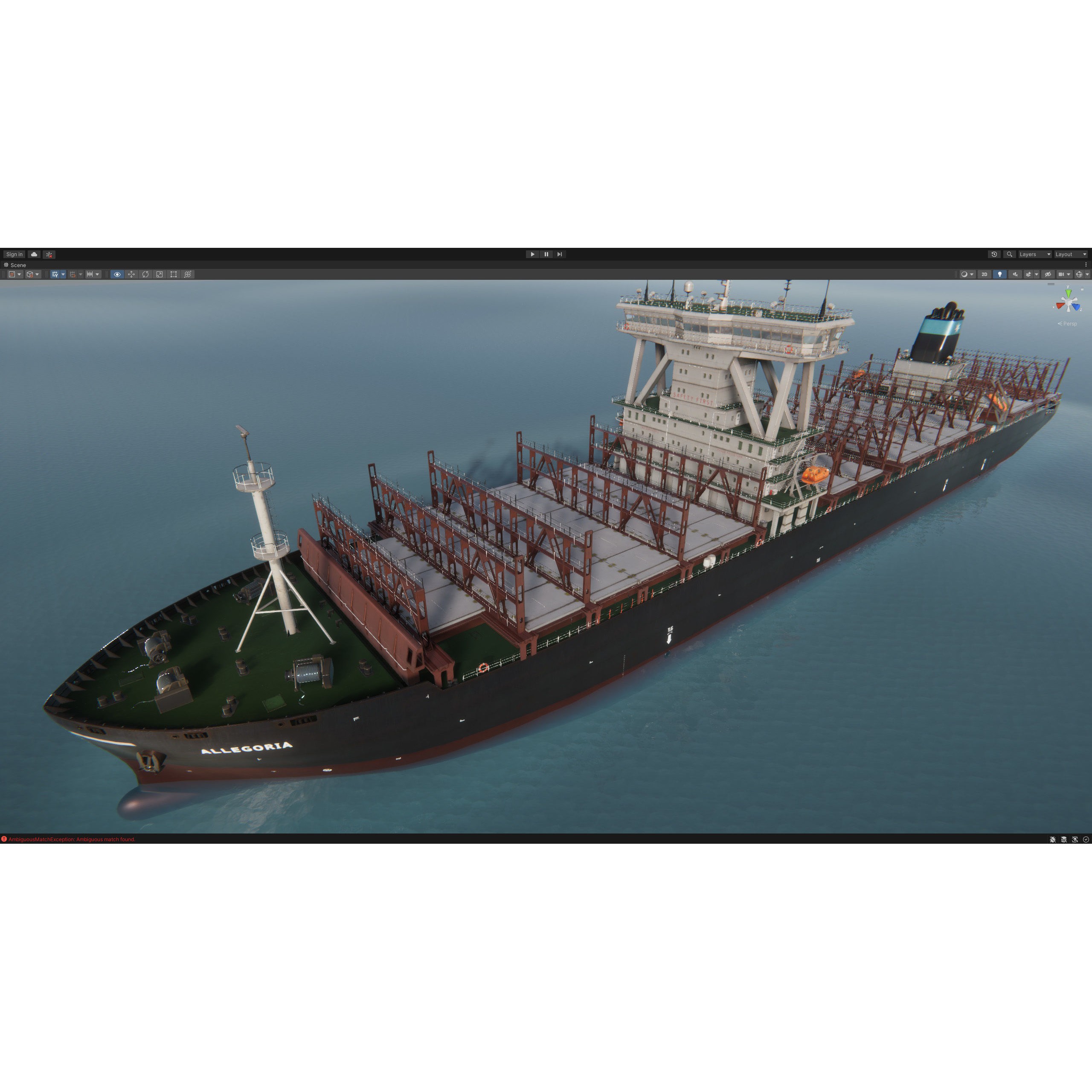 Cargo Ship Container Ship - Low-Poly Game-Ready 3D Model - View 108