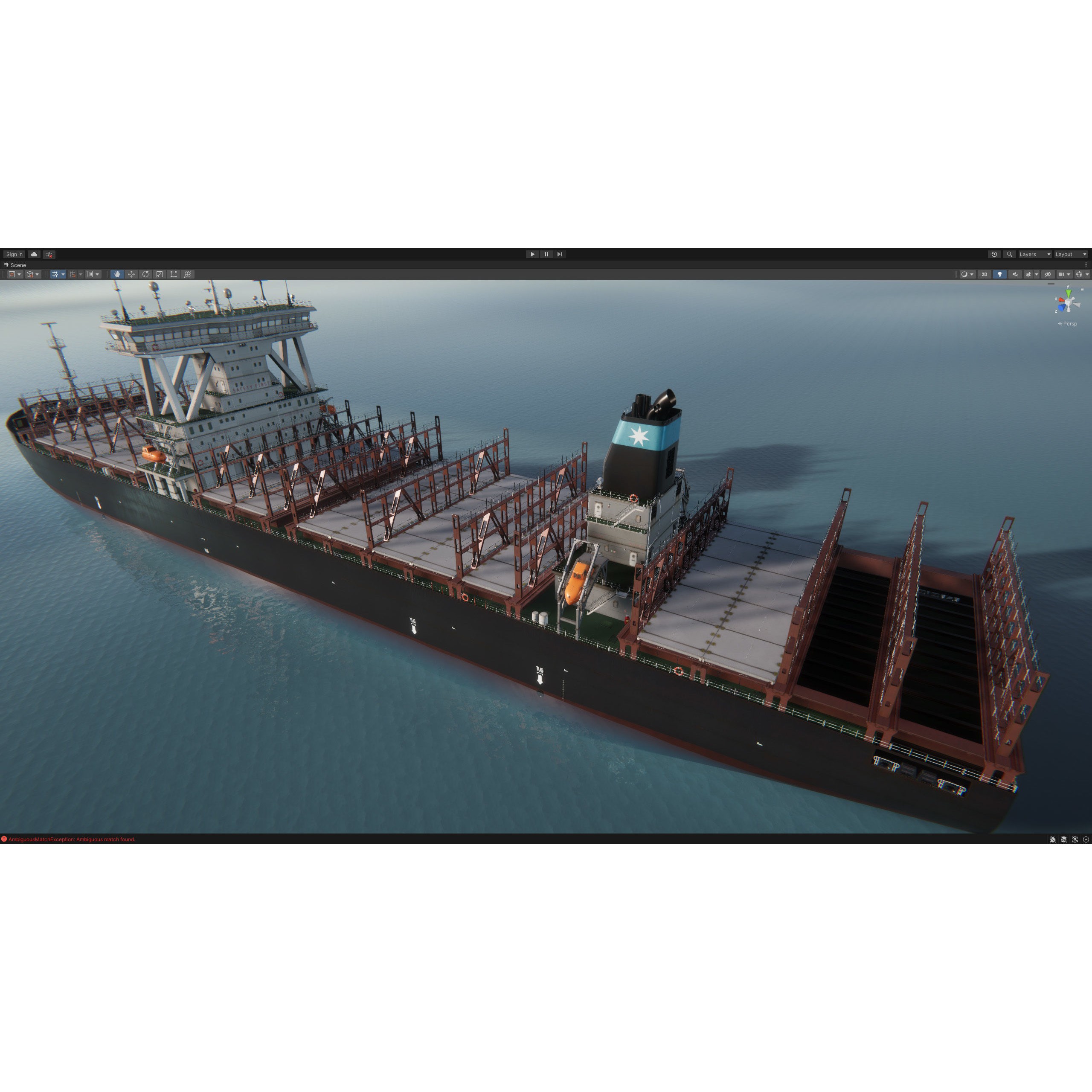 Cargo Ship Container Ship - Low-Poly Game-Ready 3D Model - View 109