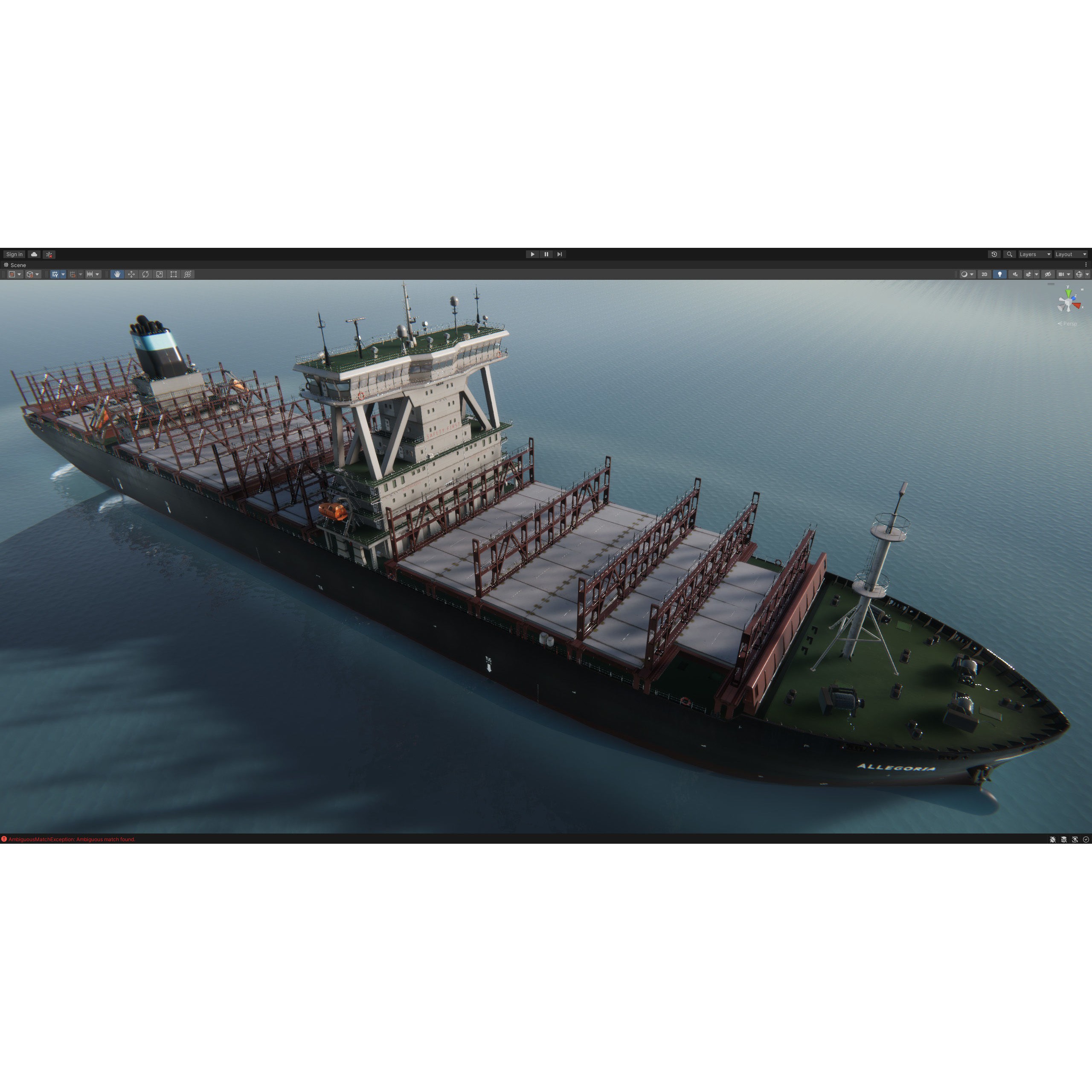 Cargo Ship Container Ship - Low-Poly Game-Ready 3D Model - View 110