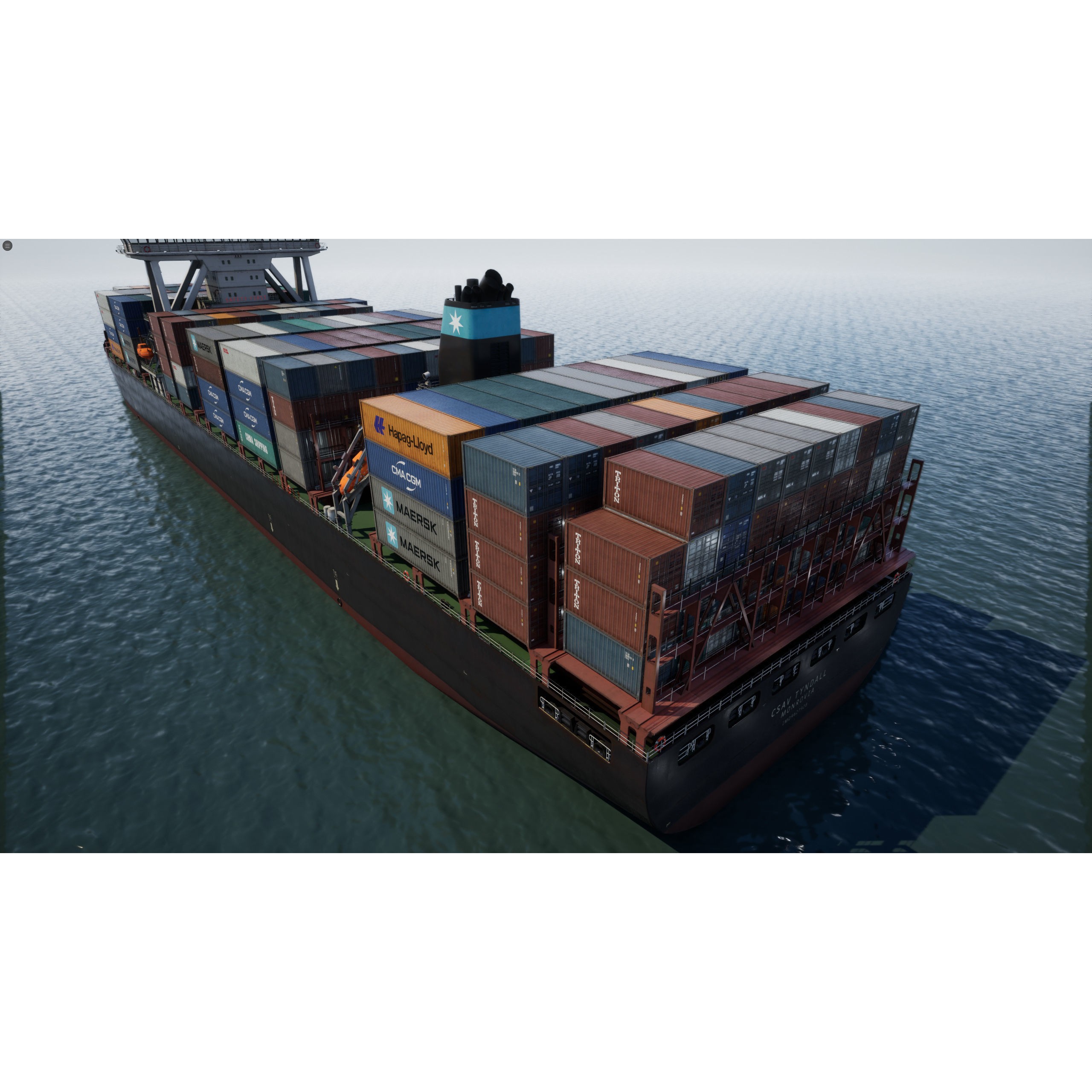 Cargo Ship Container Ship - Low-Poly Game-Ready 3D Model - View 13