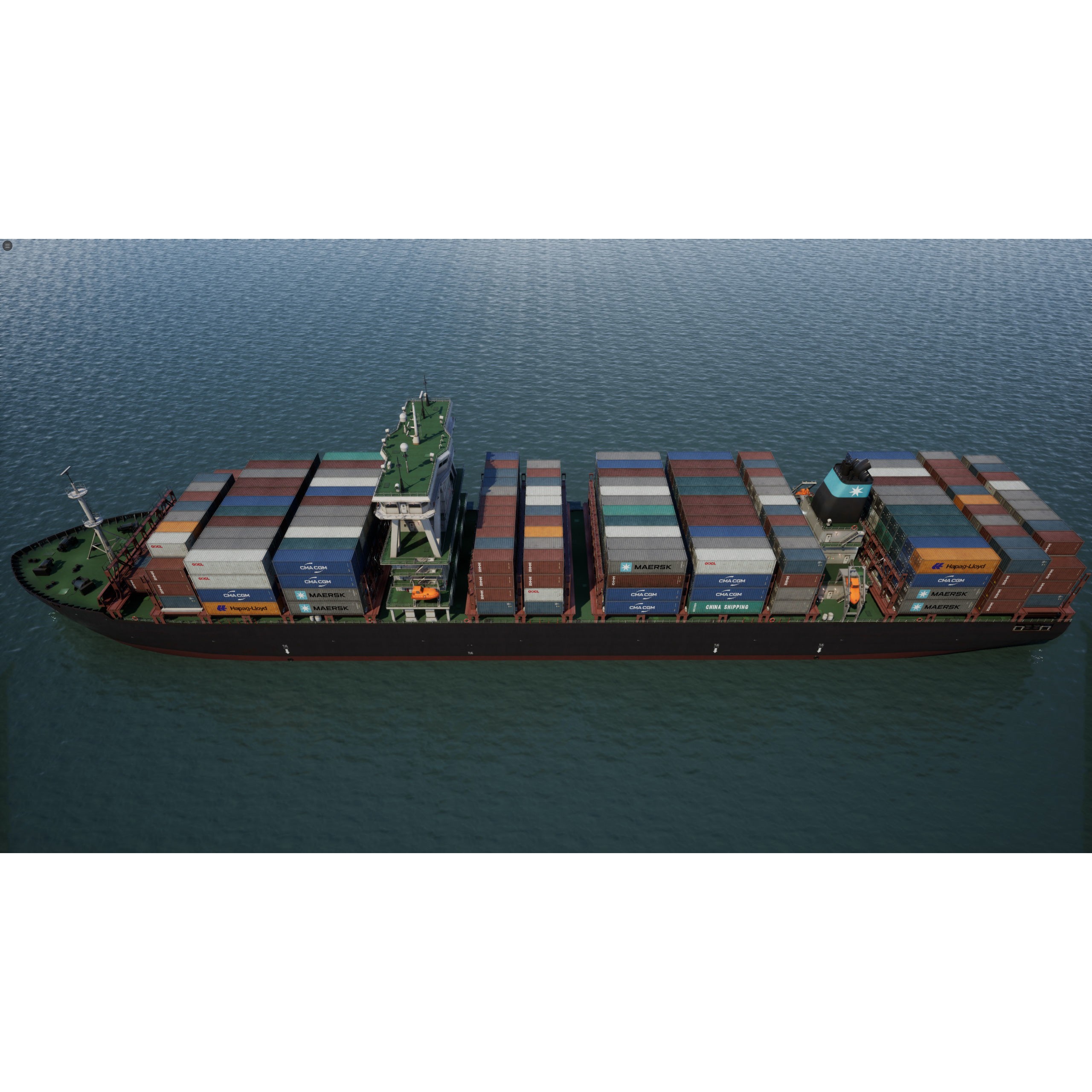 Cargo Ship Container Ship - Low-Poly Game-Ready 3D Model - View 20