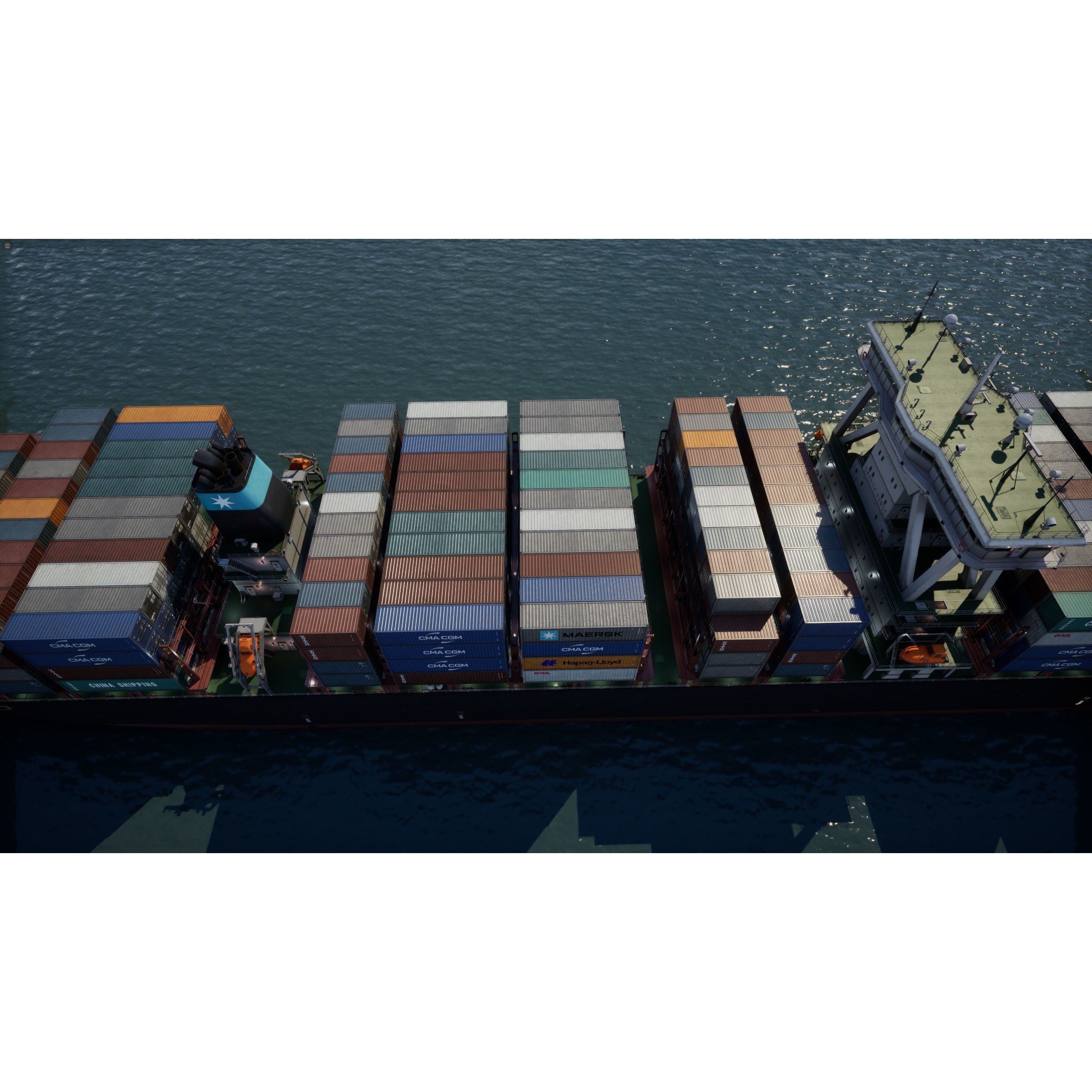 Cargo Ship Container Ship - Low-Poly Game-Ready 3D Model - View 21