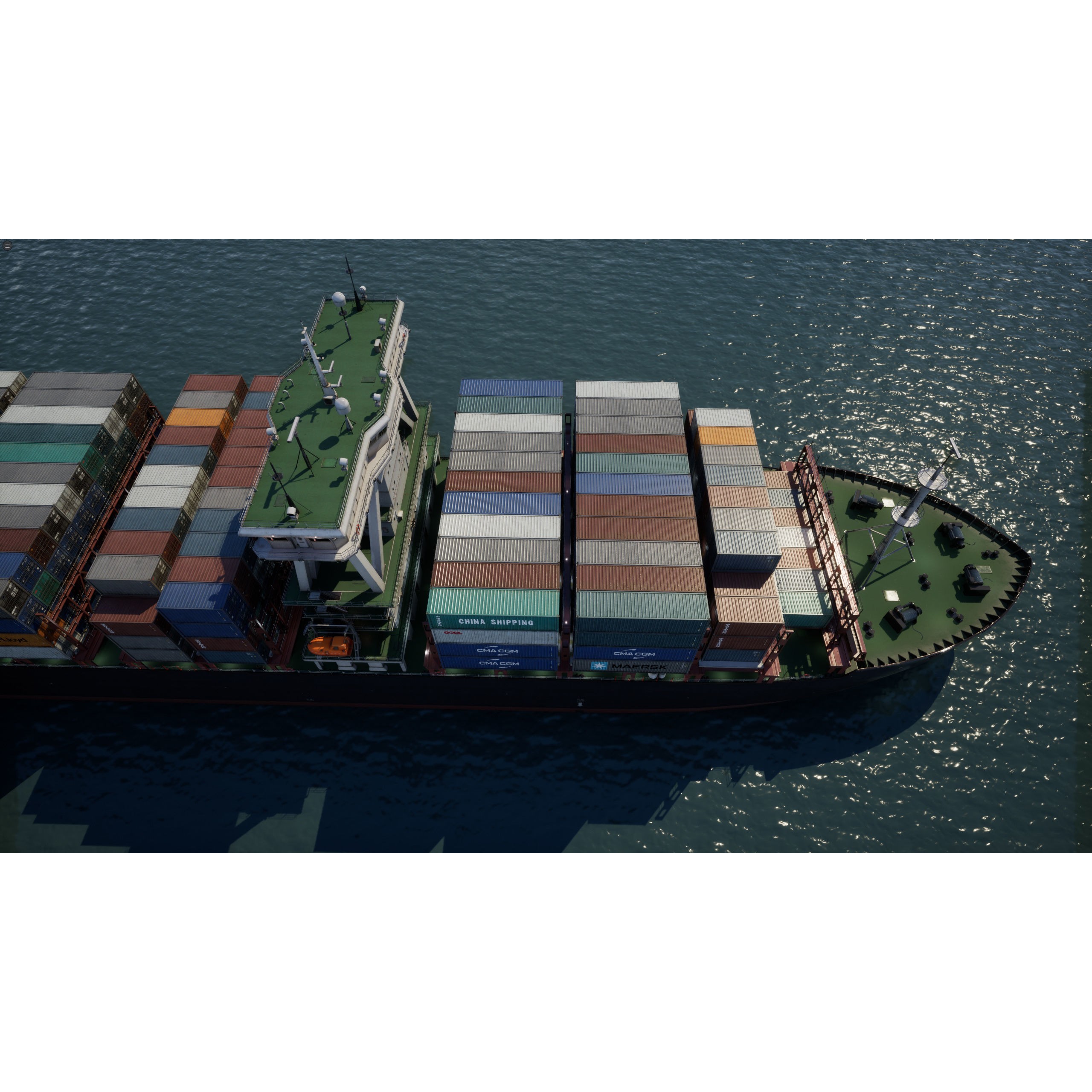 Cargo Ship Container Ship - Low-Poly Game-Ready 3D Model - View 22