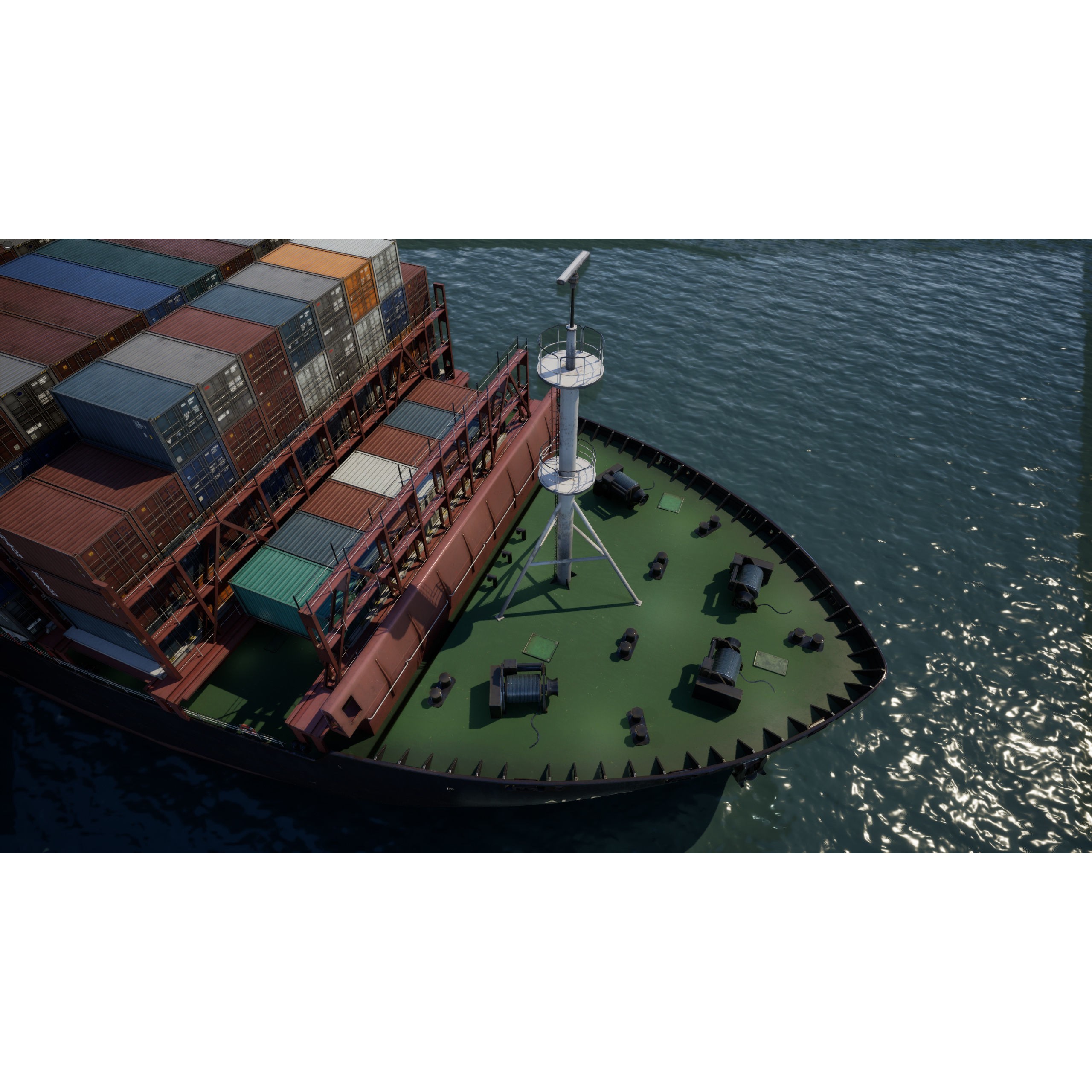 Cargo Ship Container Ship - Low-Poly Game-Ready 3D Model - View 24