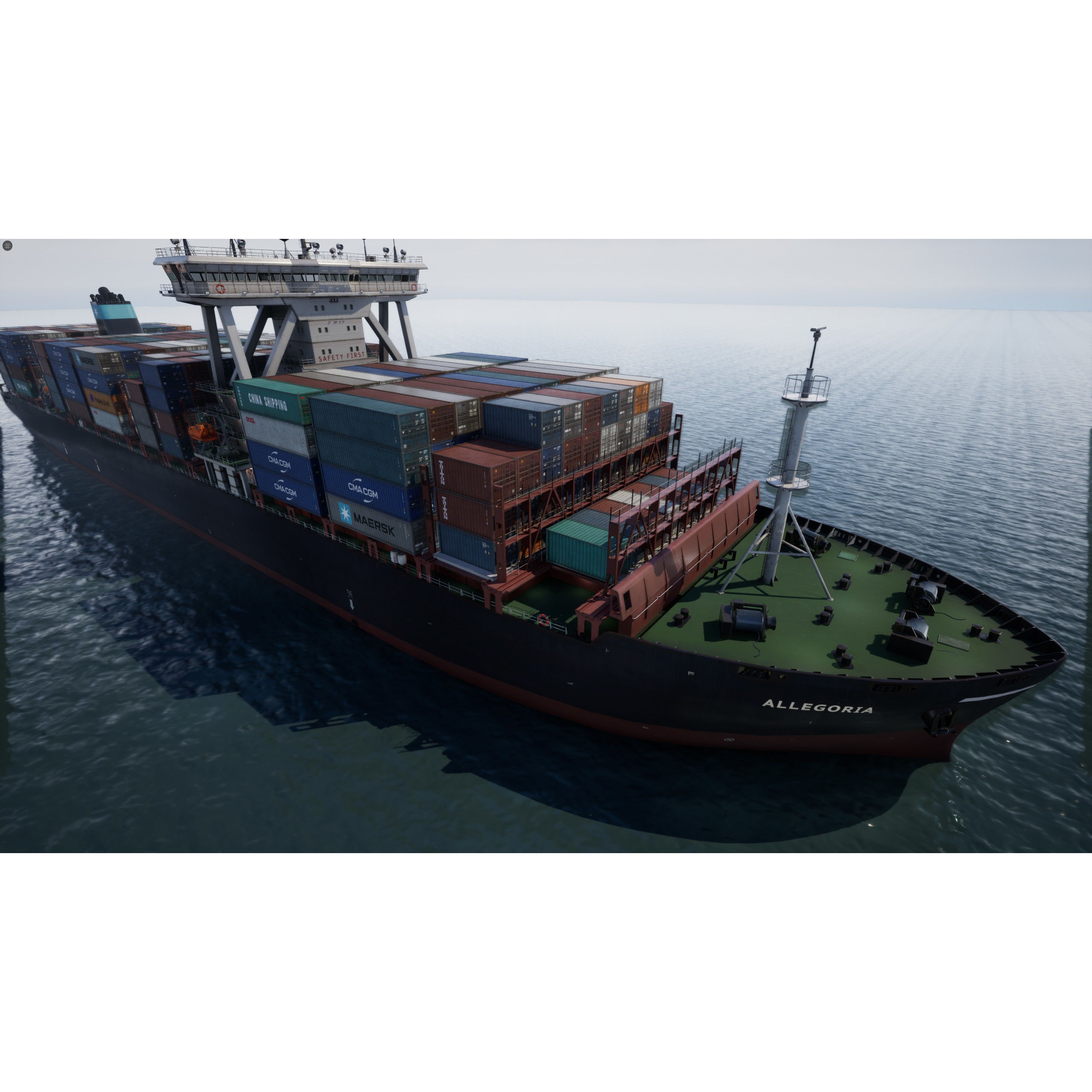 Cargo Ship Container Ship - Low-Poly Game-Ready 3D Model - View 25