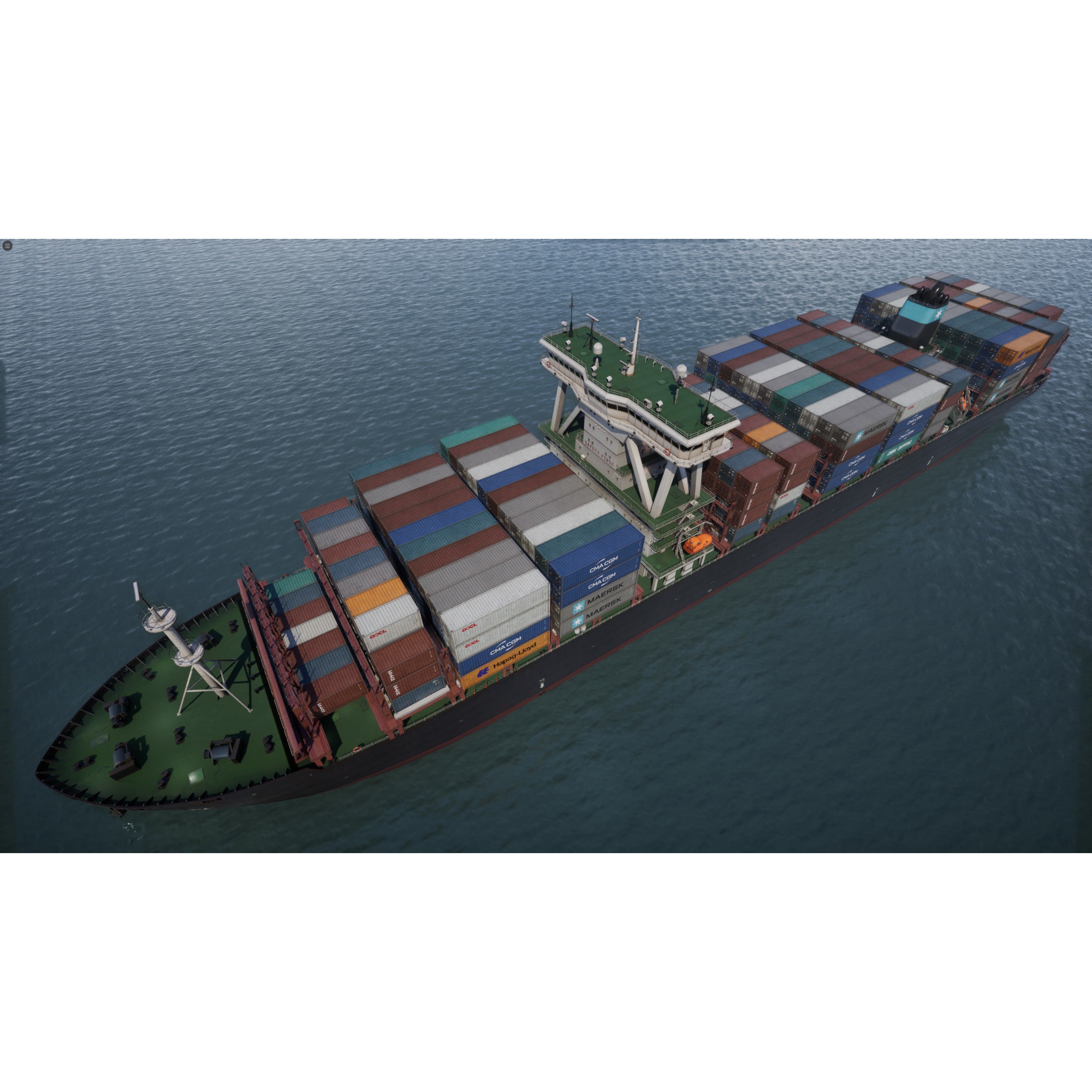 Cargo Ship Container Ship - Low-Poly Game-Ready 3D Model - View 27