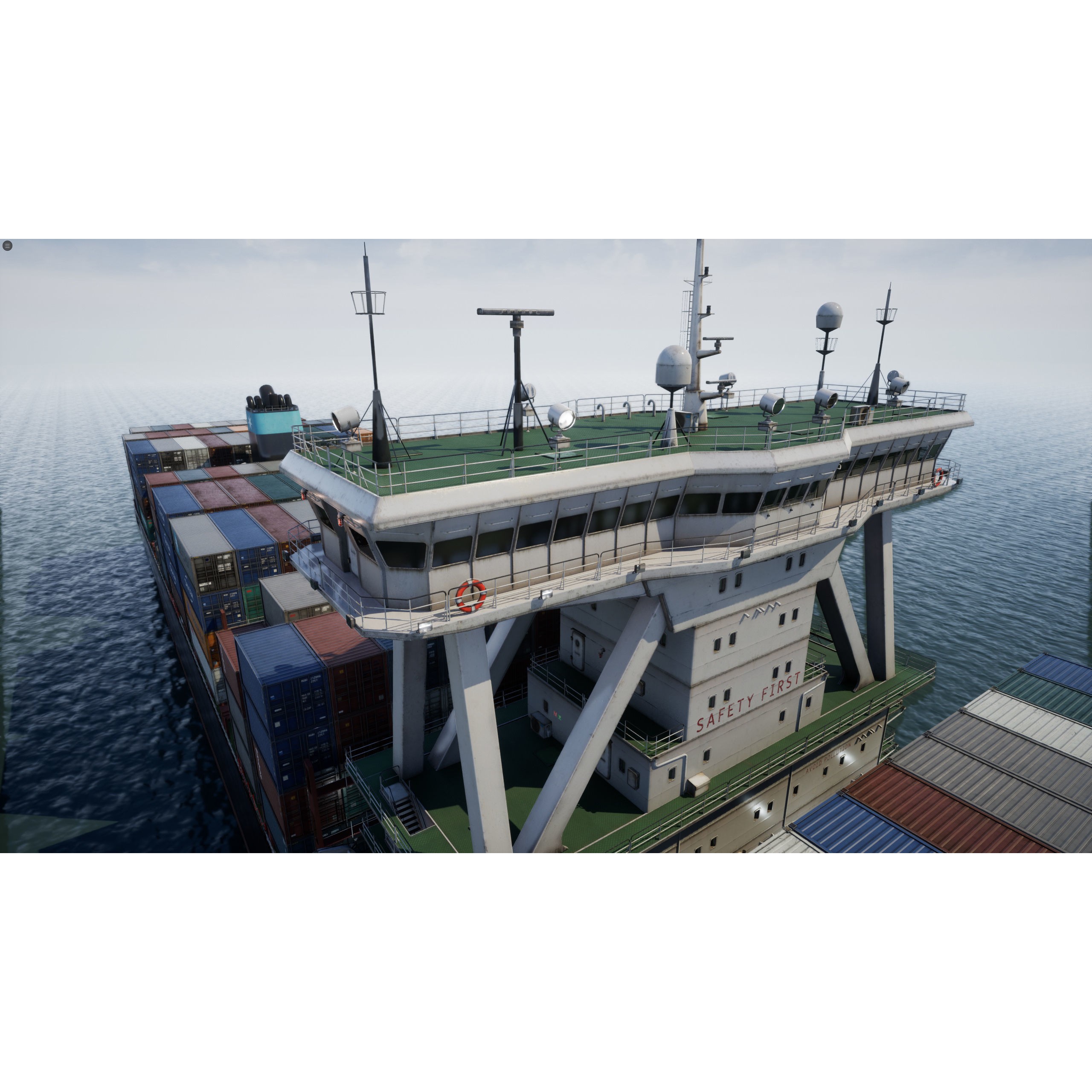 Cargo Ship Container Ship - Low-Poly Game-Ready 3D Model - View 28