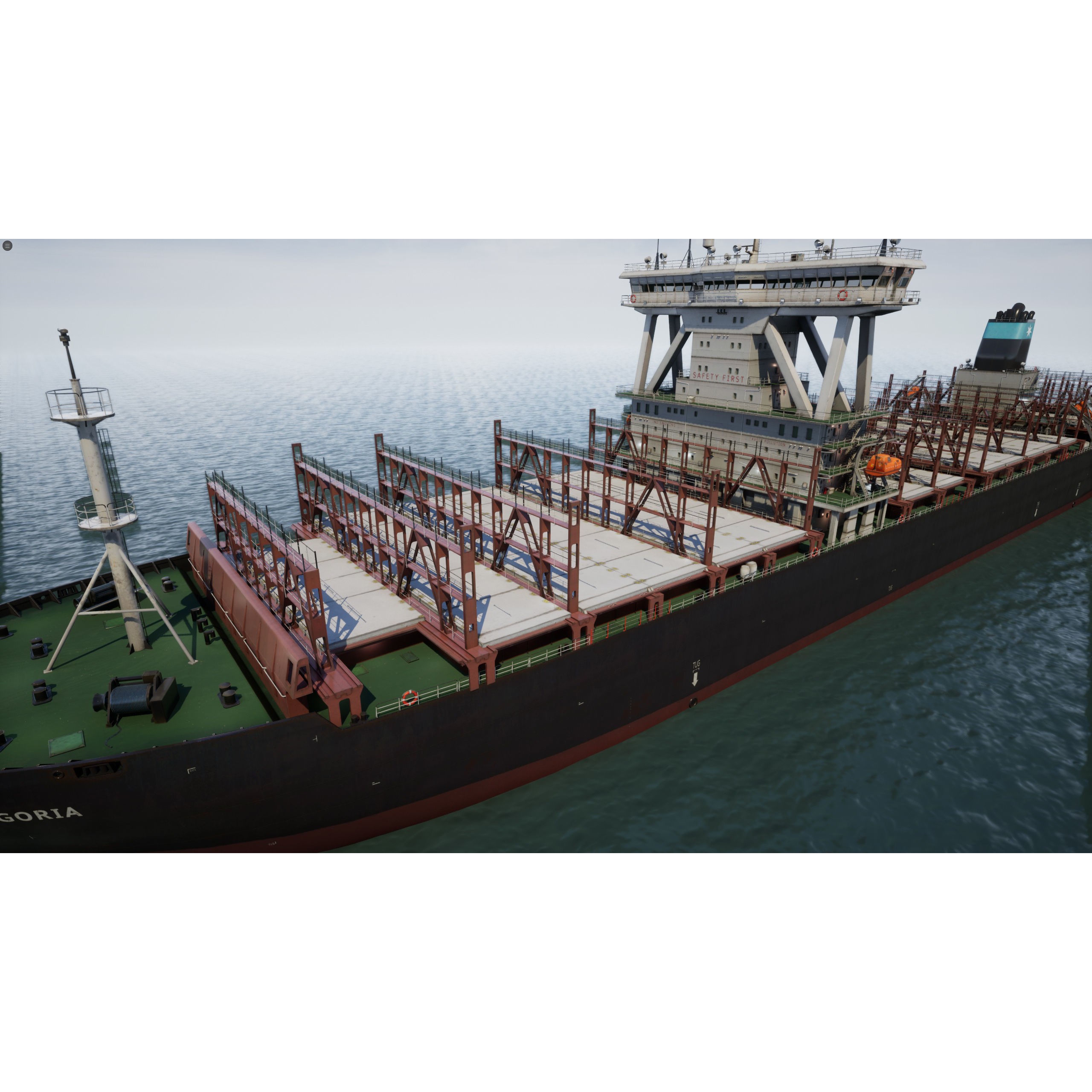 Cargo Ship Container Ship - Low-Poly Game-Ready 3D Model - View 34