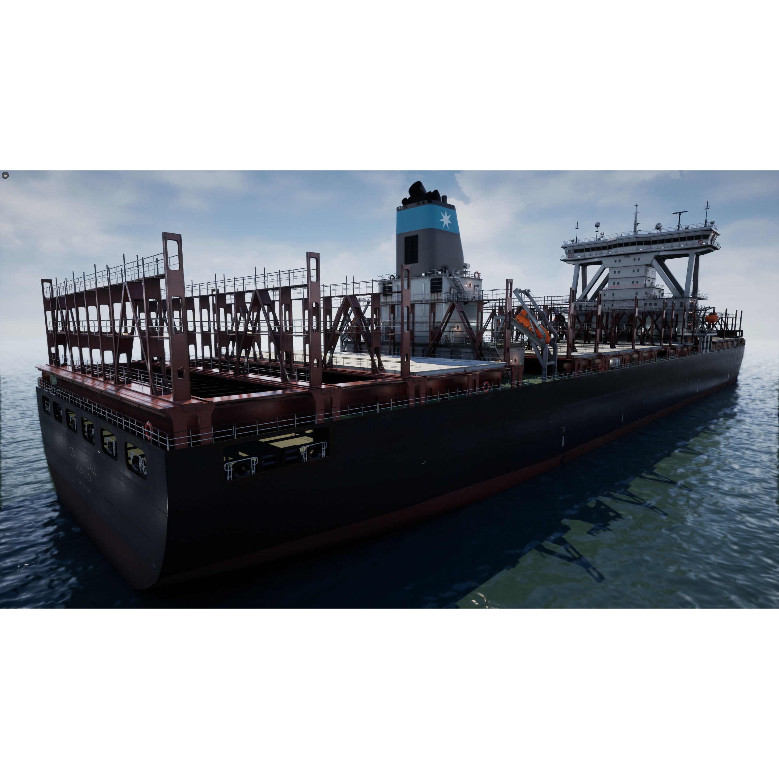 Cargo Ship Container Ship - Low-Poly Game-Ready 3D Model - View 35