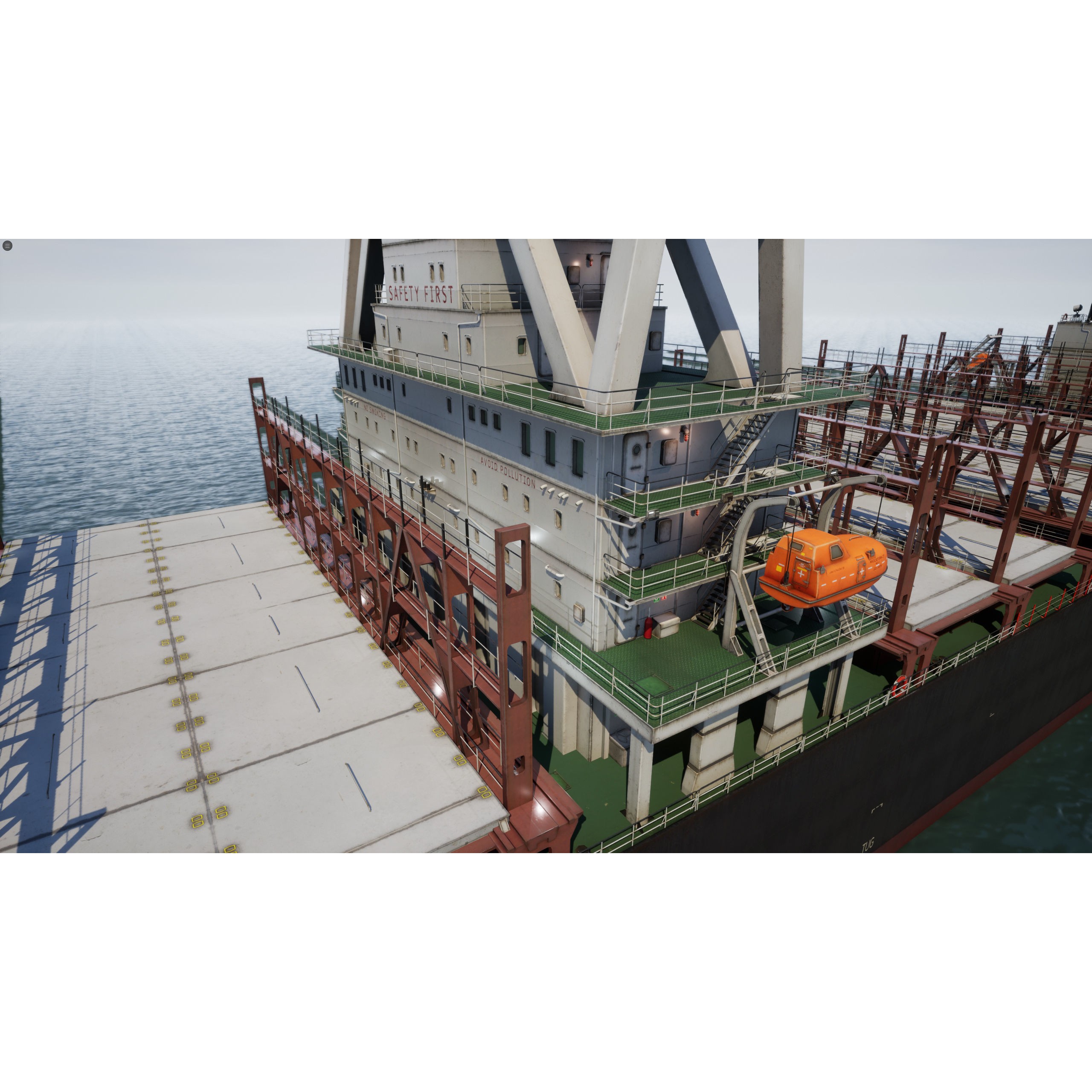 Cargo Ship Container Ship - Low-Poly Game-Ready 3D Model - View 36