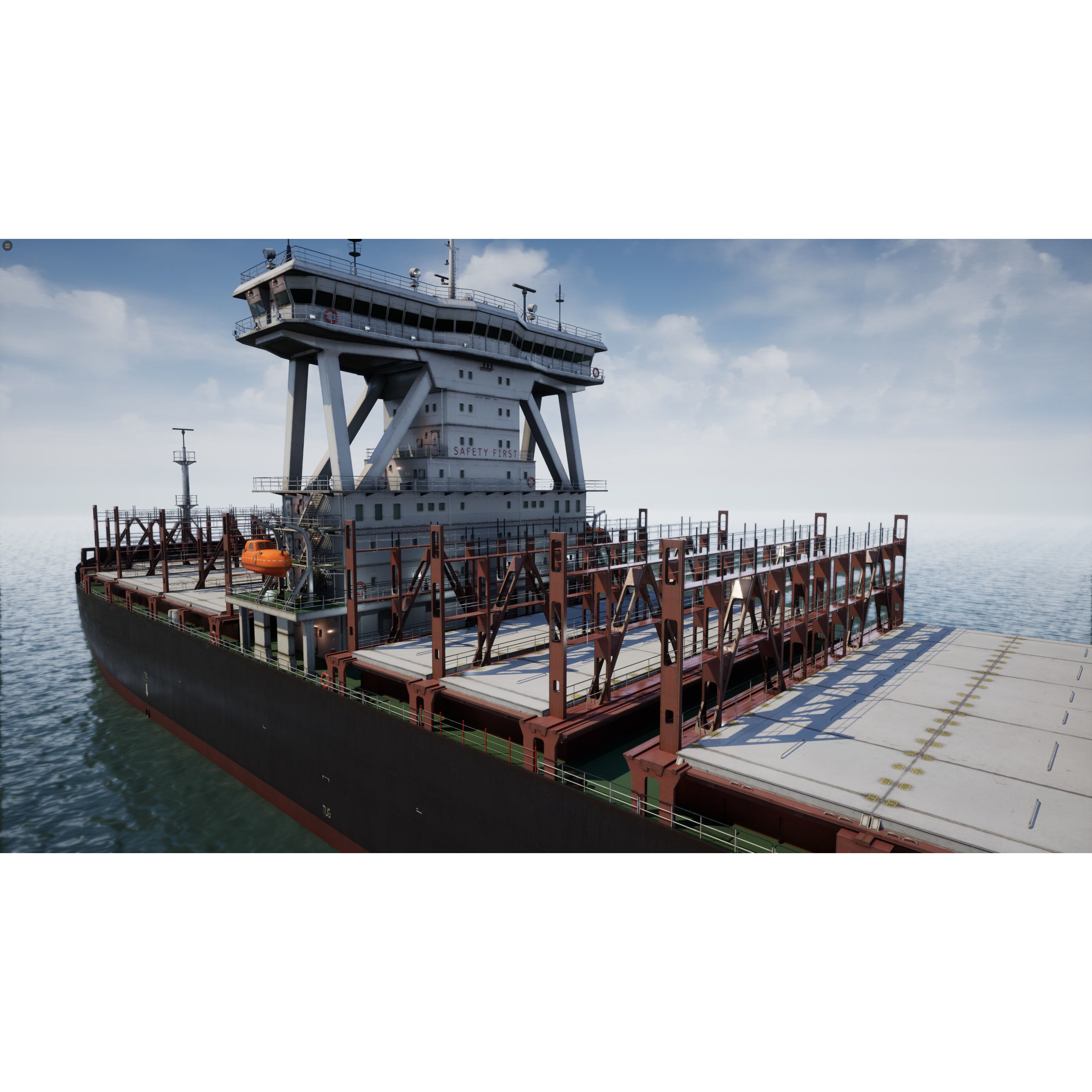 Cargo Ship Container Ship - Low-Poly Game-Ready 3D Model - View 37