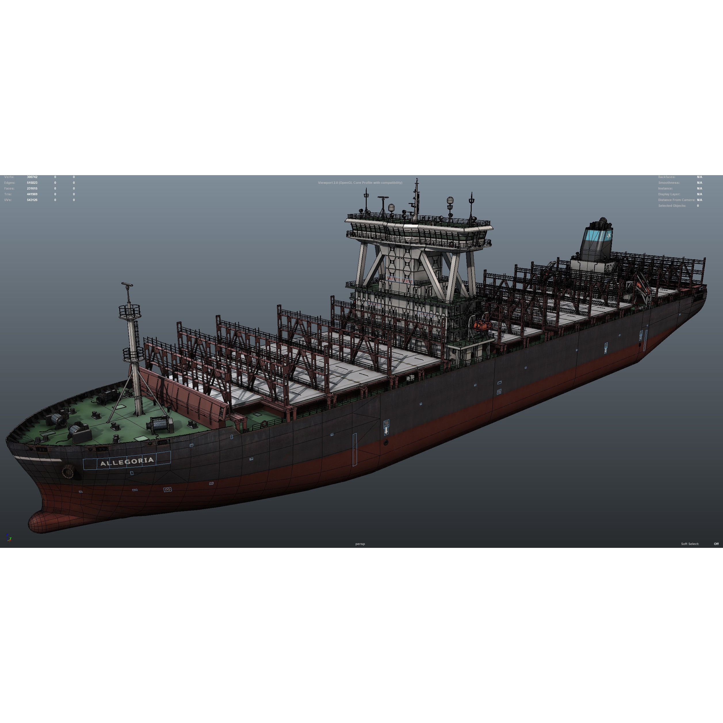 Cargo Ship Container Ship - Low-Poly Game-Ready 3D Model - View 54