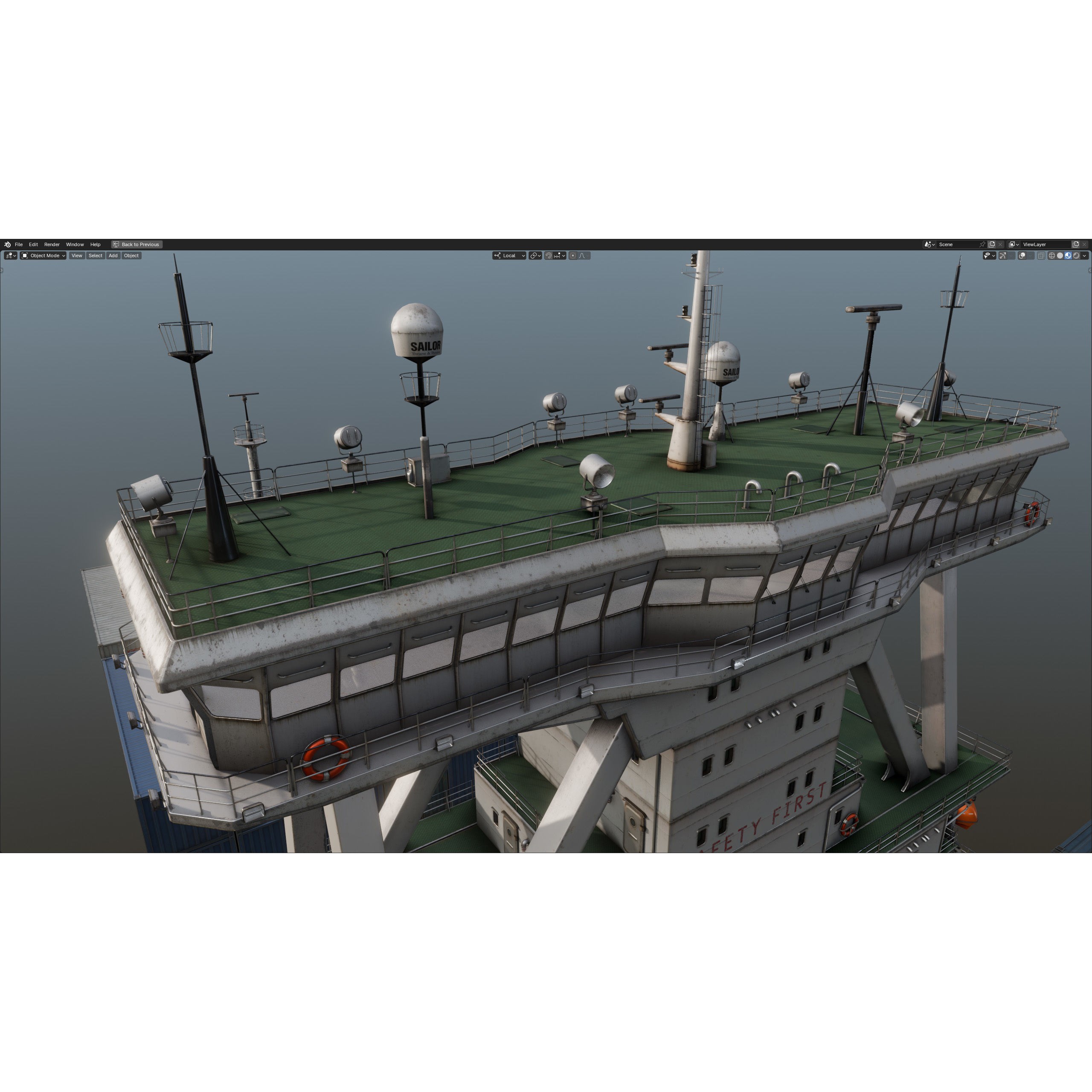 Cargo Ship Container Ship - Low-Poly Game-Ready 3D Model - View 71