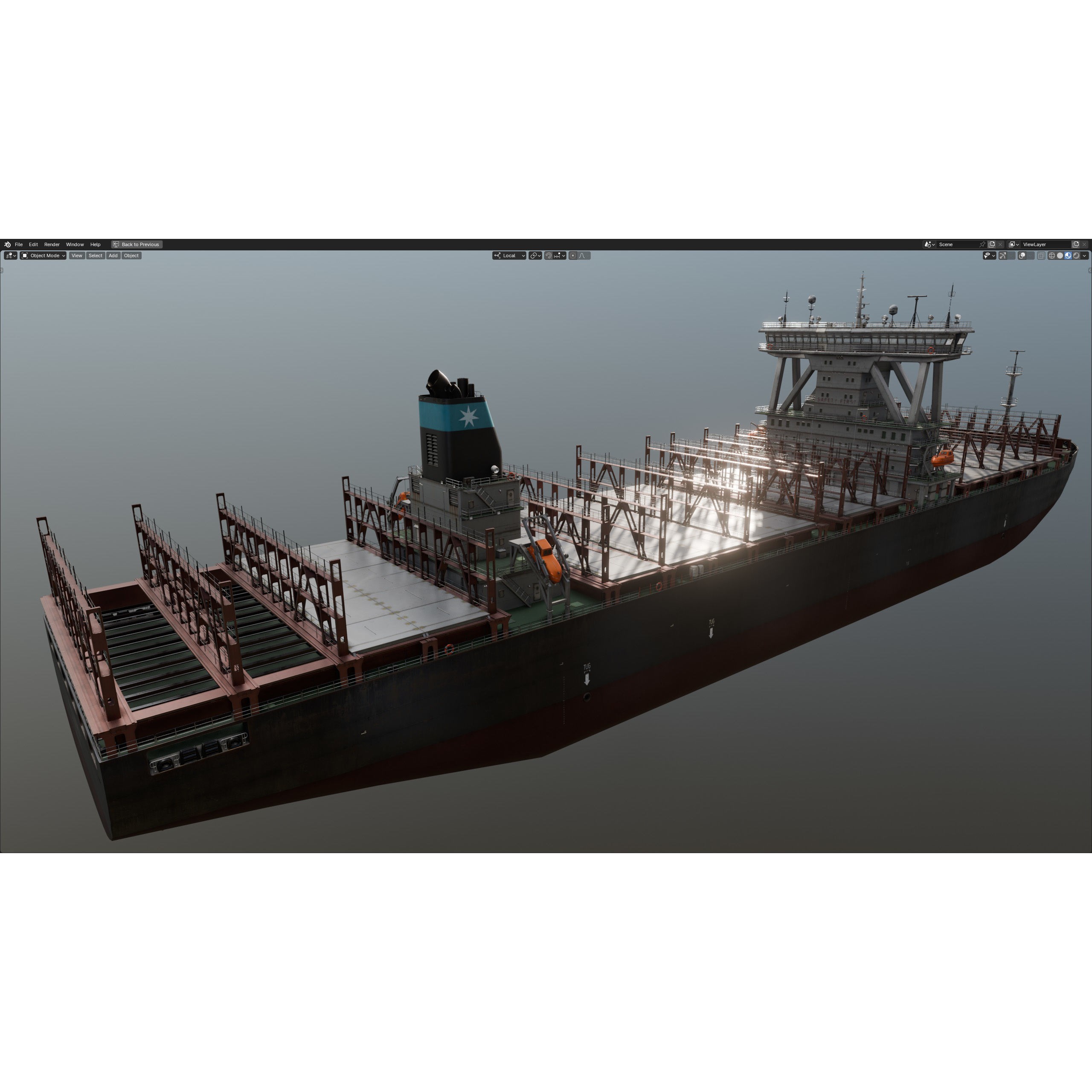 Cargo Ship Container Ship - Low-Poly Game-Ready 3D Model - View 79