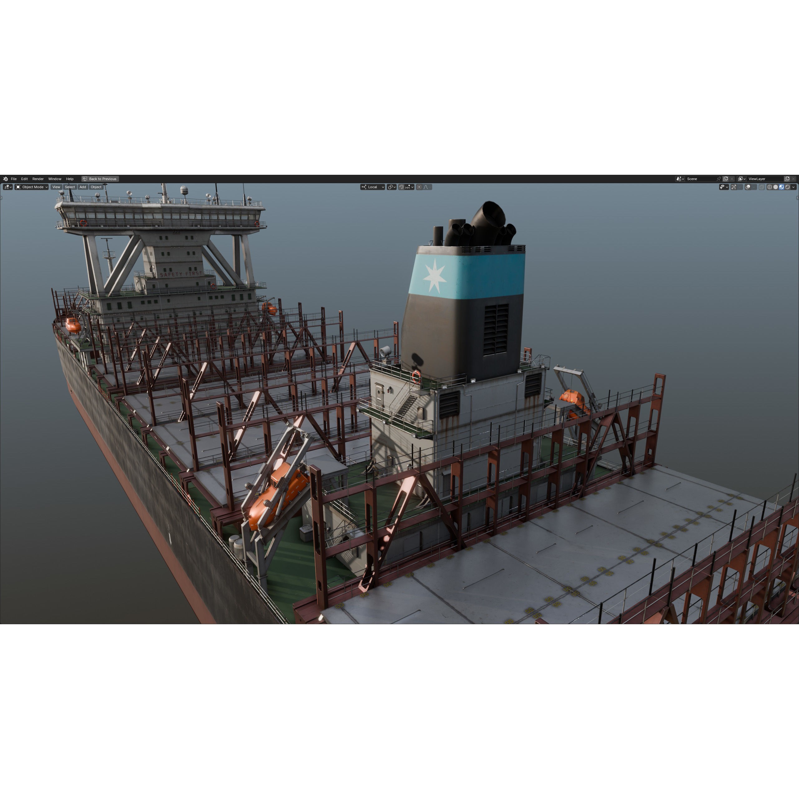 Cargo Ship Container Ship - Low-Poly Game-Ready 3D Model - View 81