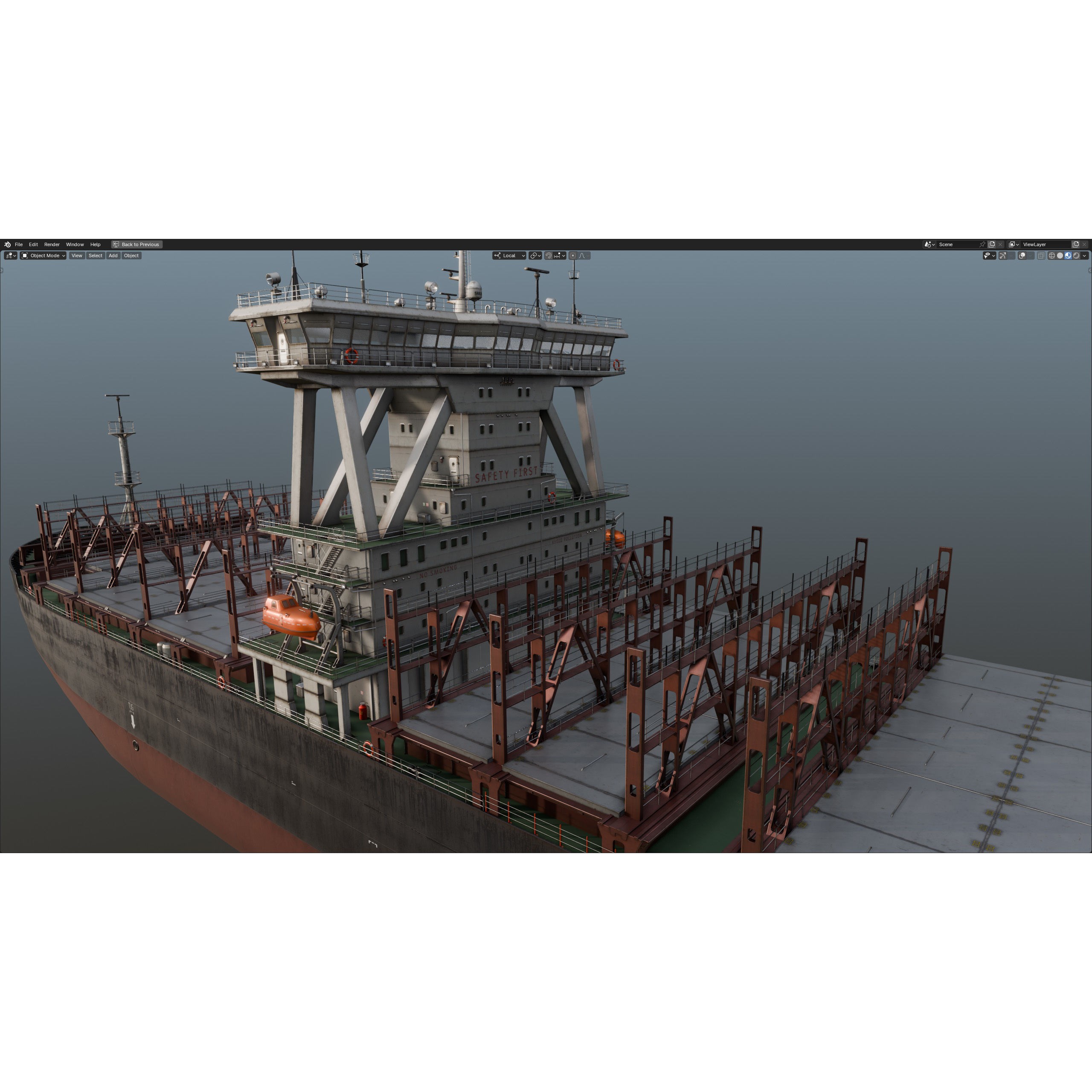 Cargo Ship Container Ship - Low-Poly Game-Ready 3D Model - View 82