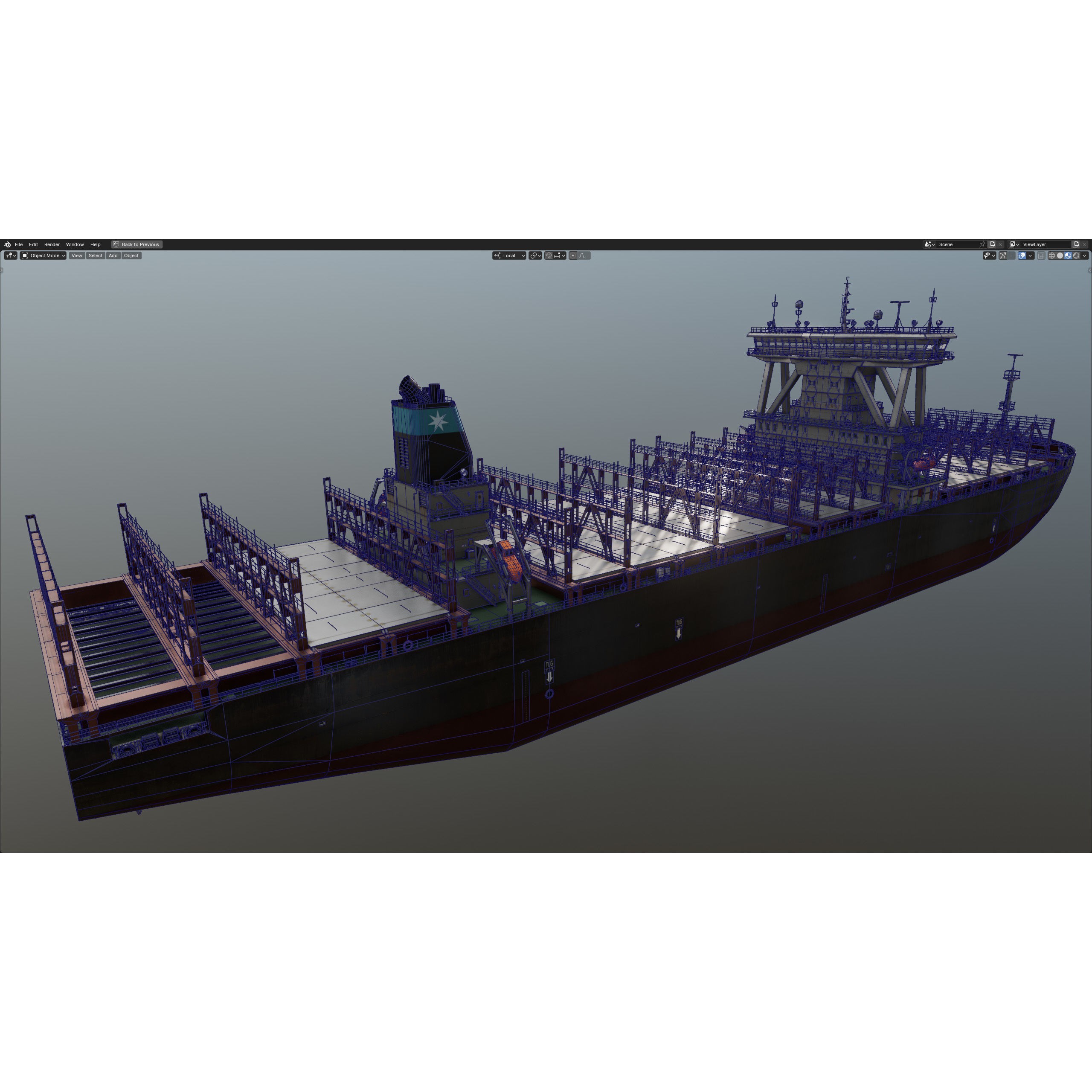 Cargo Ship Container Ship - Low-Poly Game-Ready 3D Model - View 84
