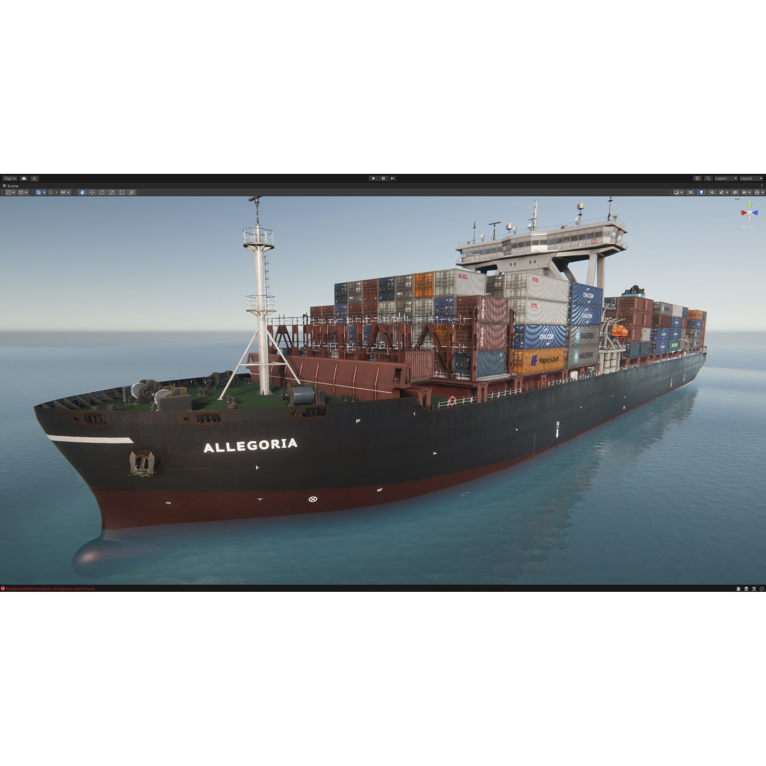 Cargo Ship Container Ship - Low-Poly Game-Ready 3D Model - View 85