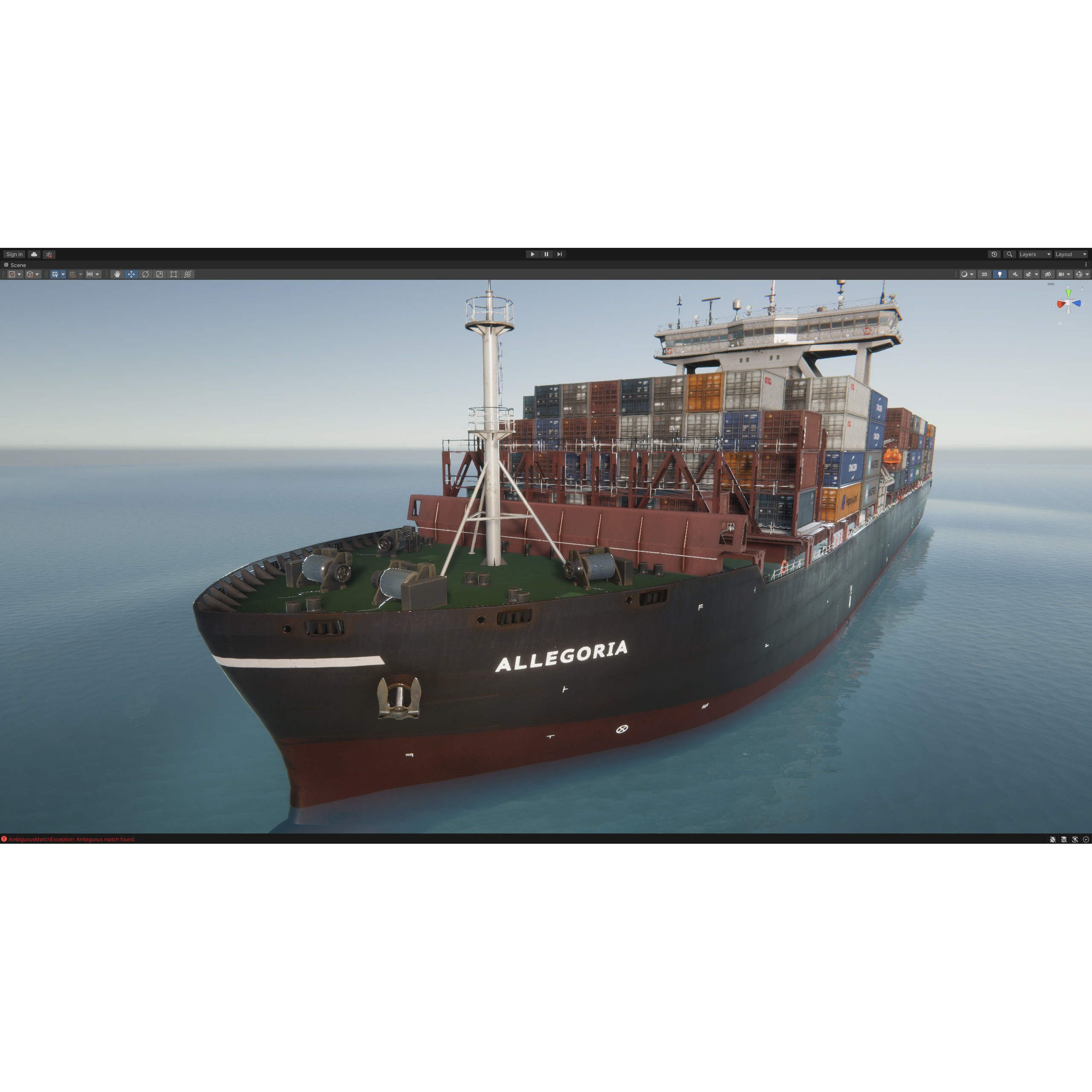 Cargo Ship Container Ship - Low-Poly Game-Ready 3D Model - View 86