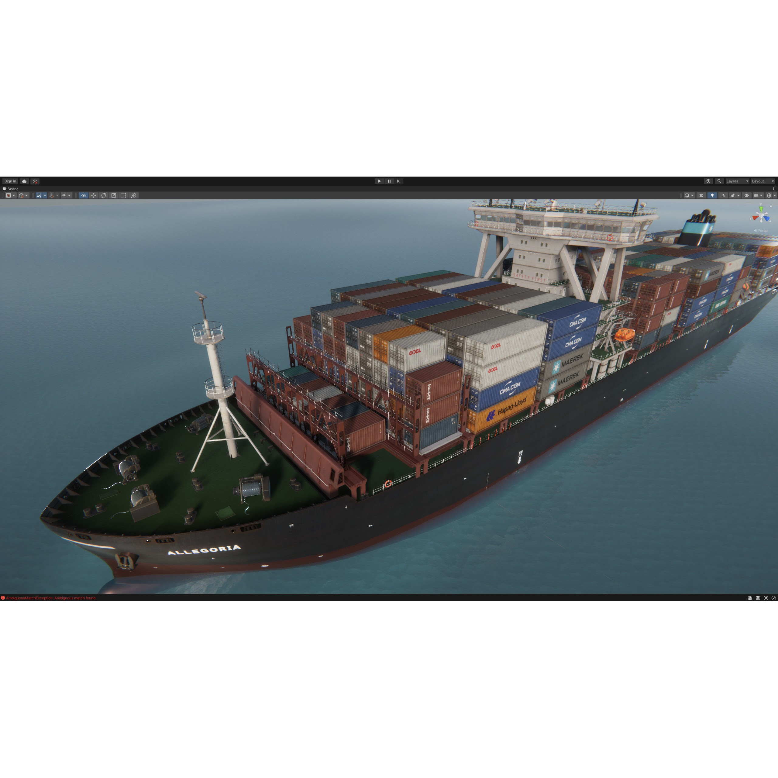 Cargo Ship Container Ship - Low-Poly Game-Ready 3D Model - View 87