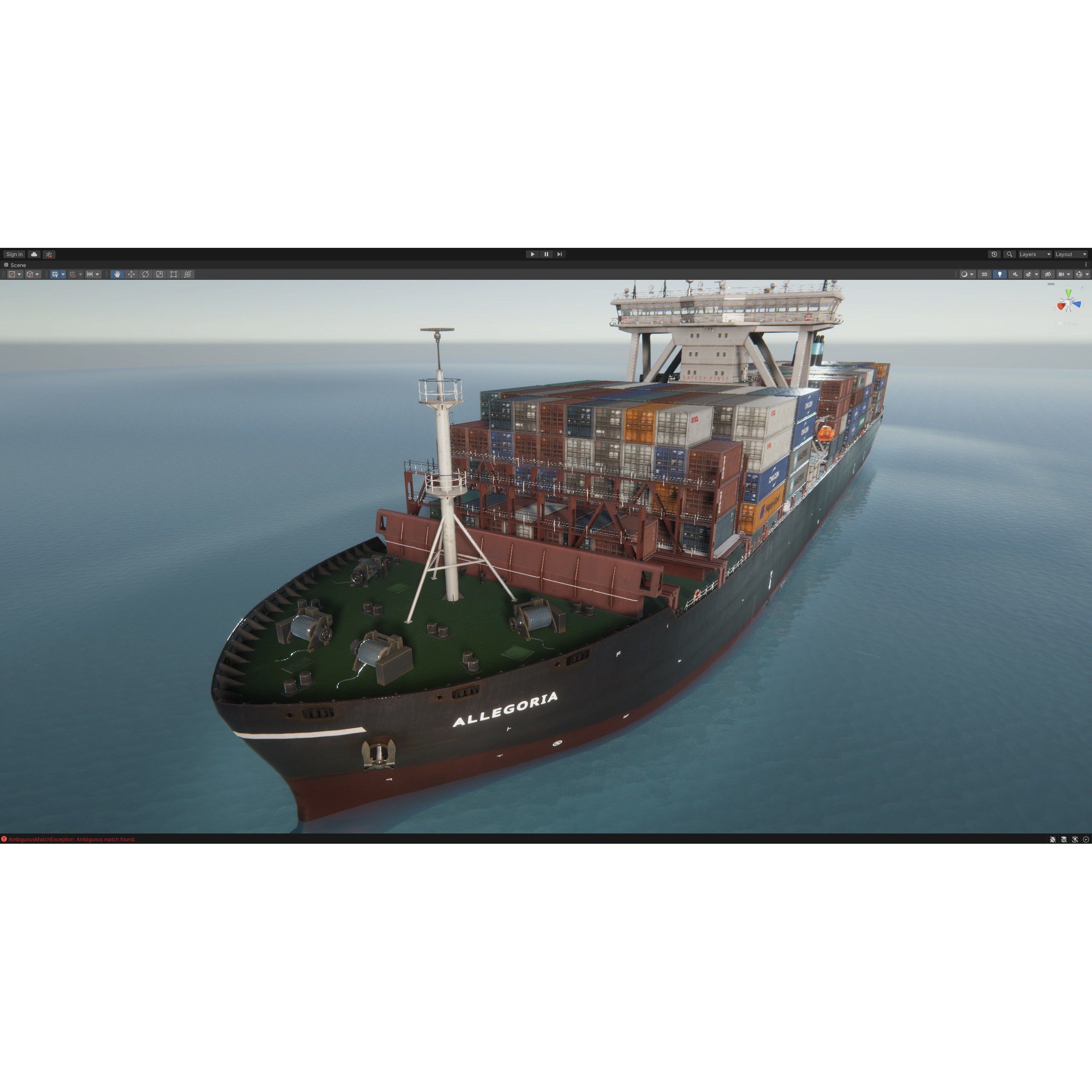 Cargo Ship Container Ship - Low-Poly Game-Ready 3D Model - View 88