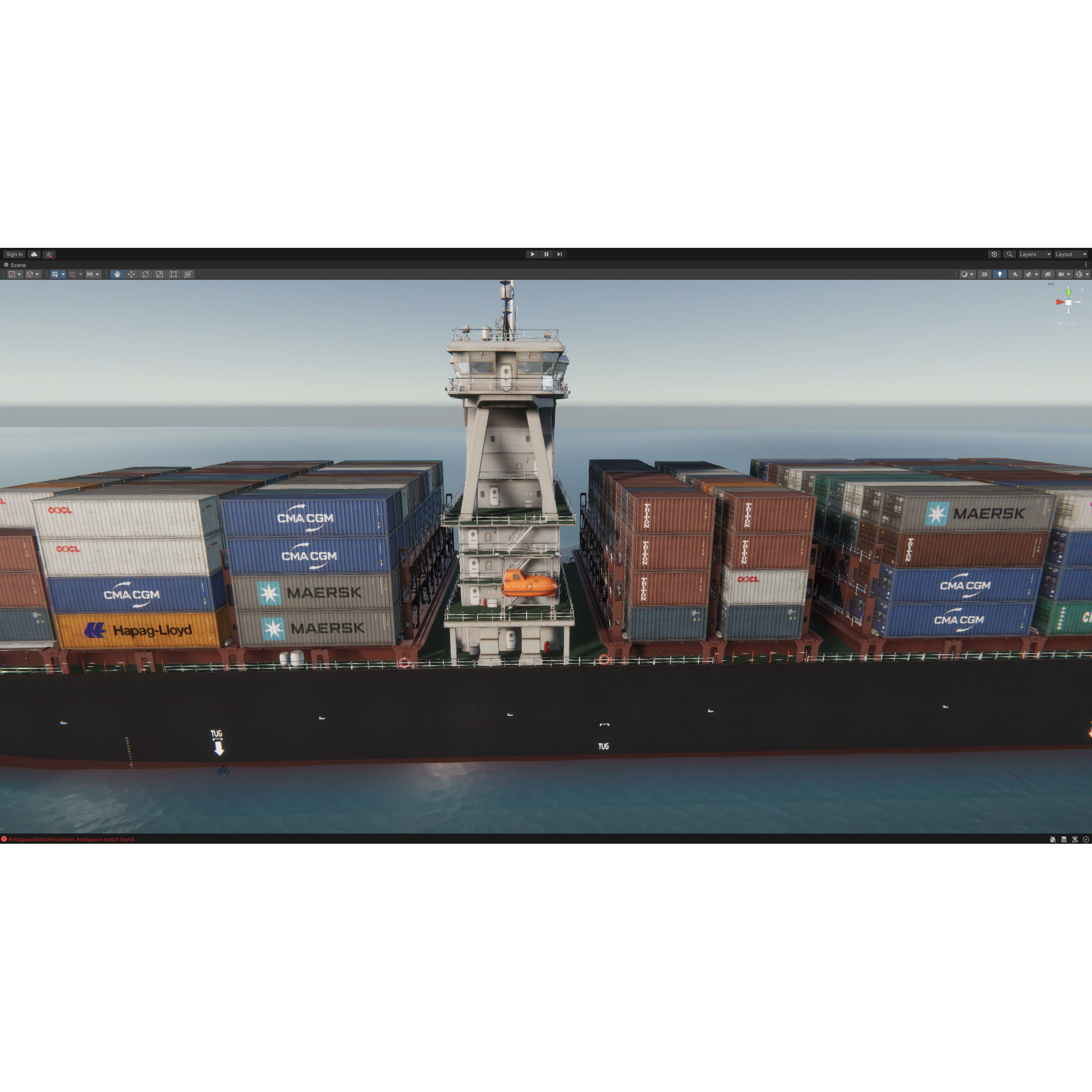 Cargo Ship Container Ship - Low-Poly Game-Ready 3D Model - View 91