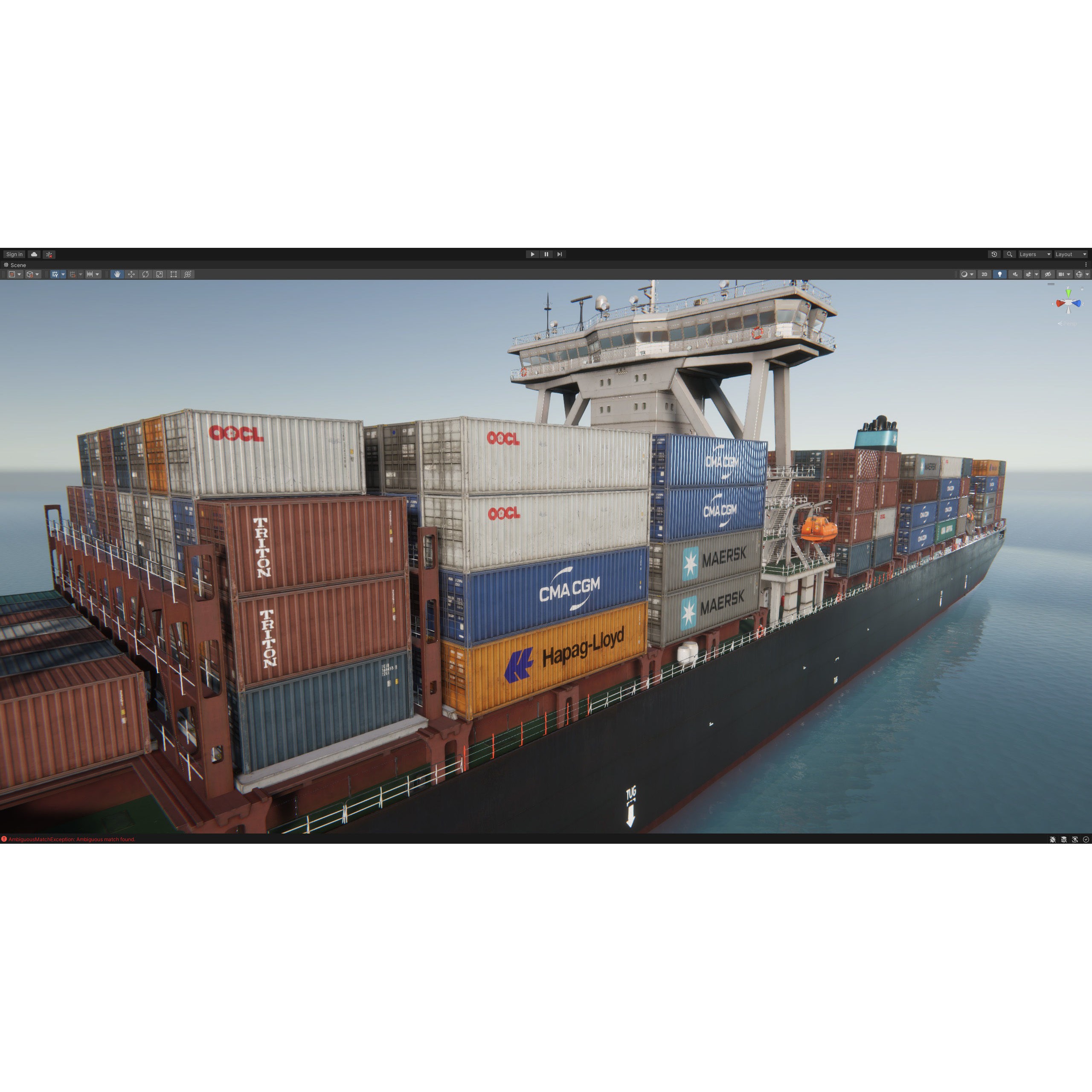Cargo Ship Container Ship - Low-Poly Game-Ready 3D Model - View 93
