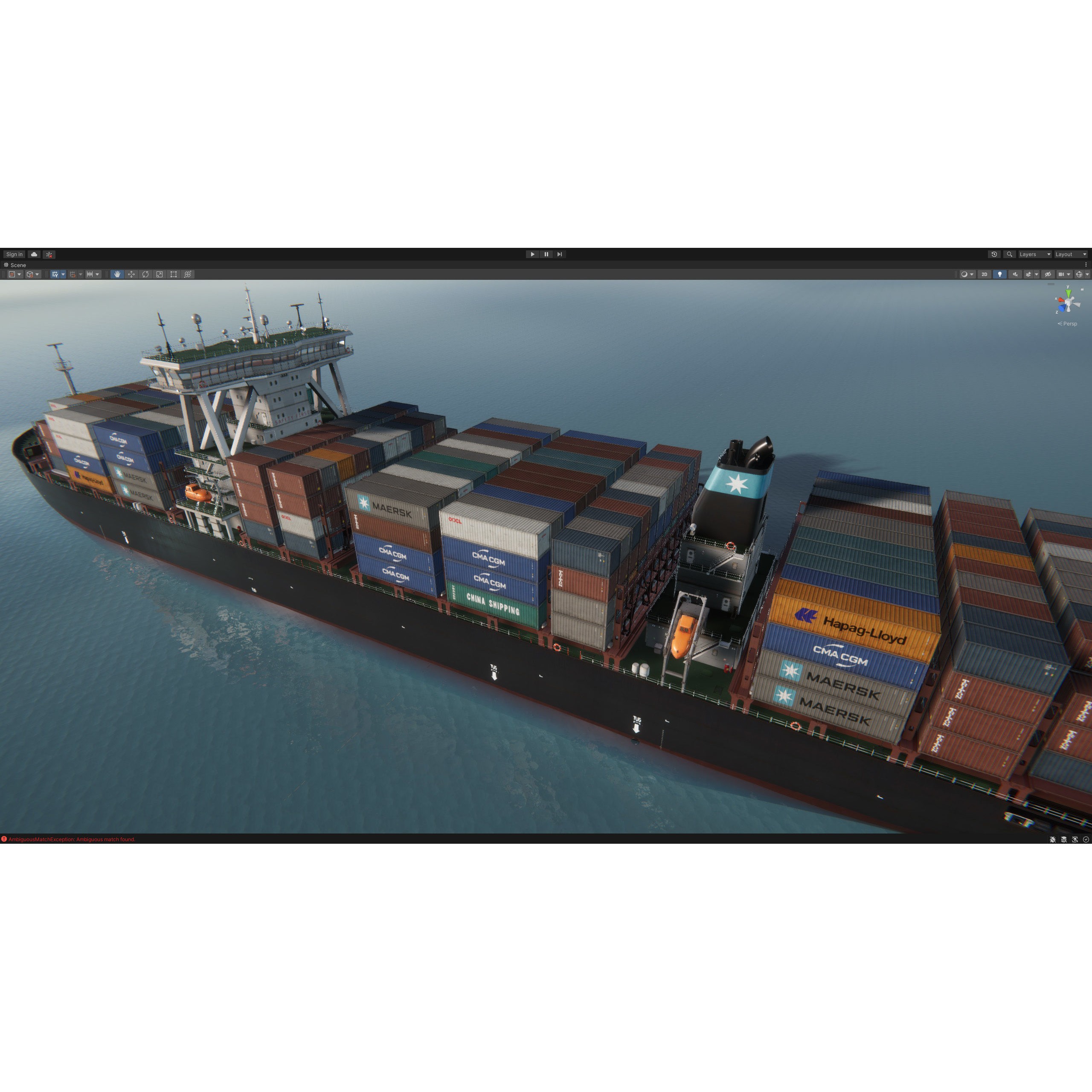 Cargo Ship Container Ship - Low-Poly Game-Ready 3D Model - View 94