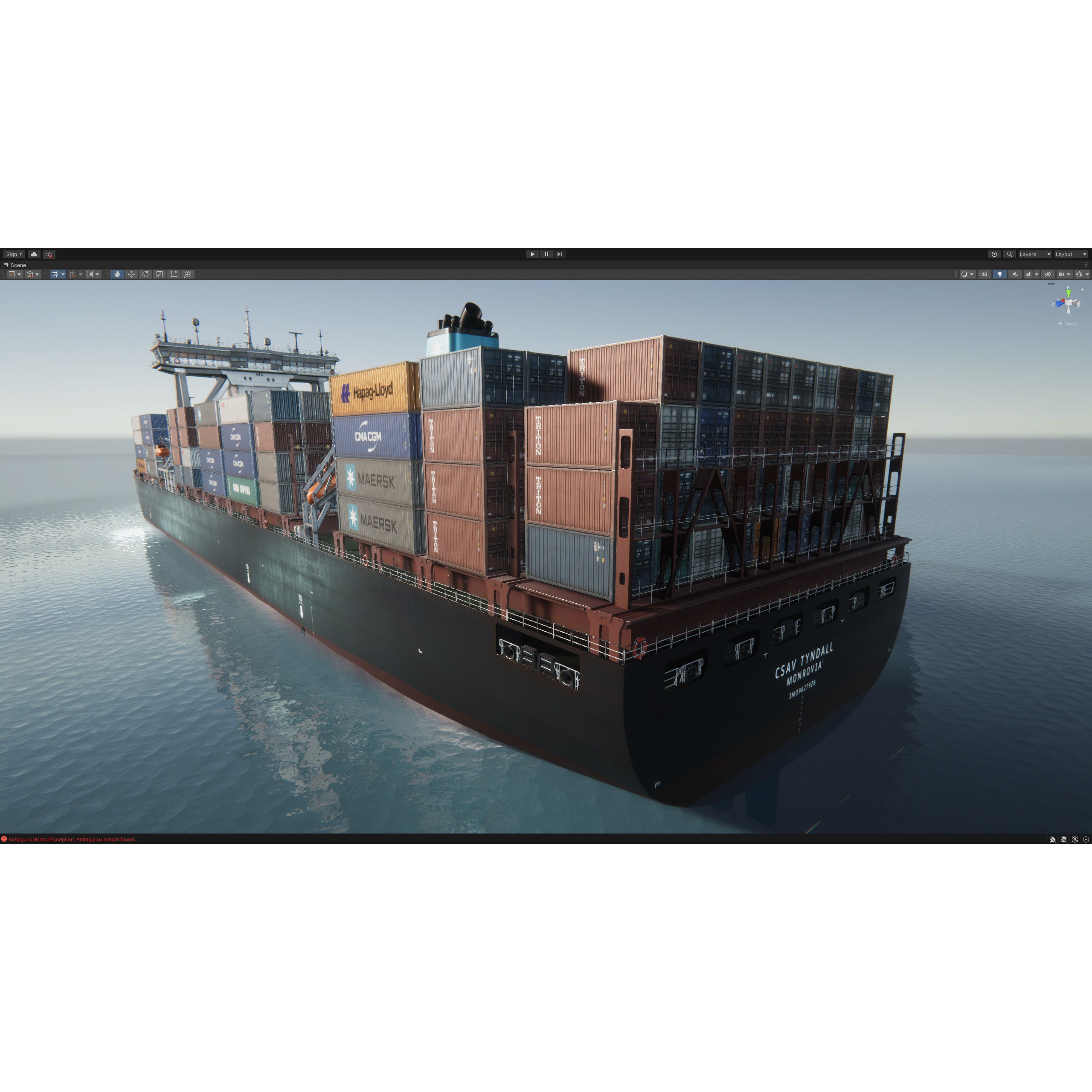 Cargo Ship Container Ship - Low-Poly Game-Ready 3D Model - View 97