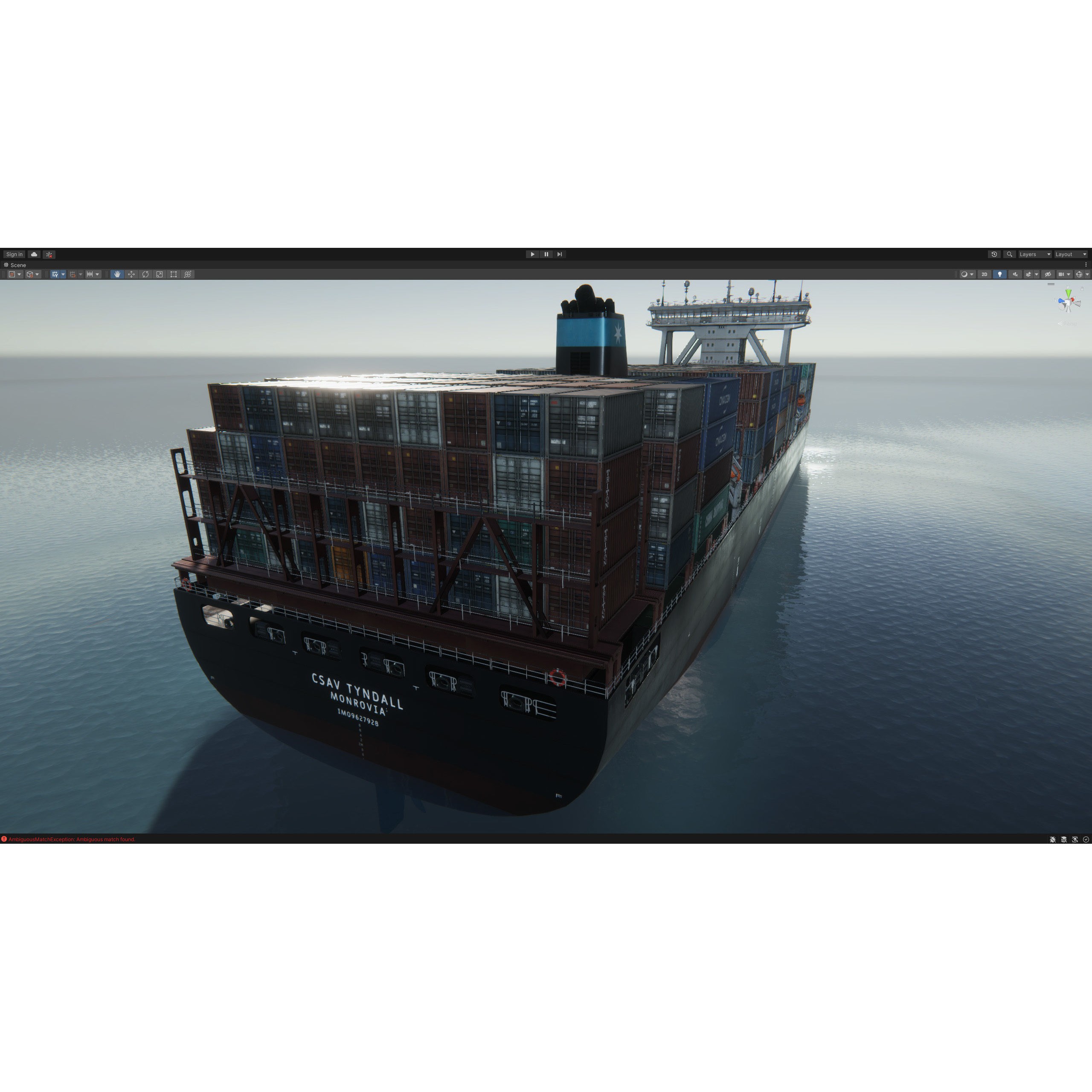 Cargo Ship Container Ship - Low-Poly Game-Ready 3D Model - View 98