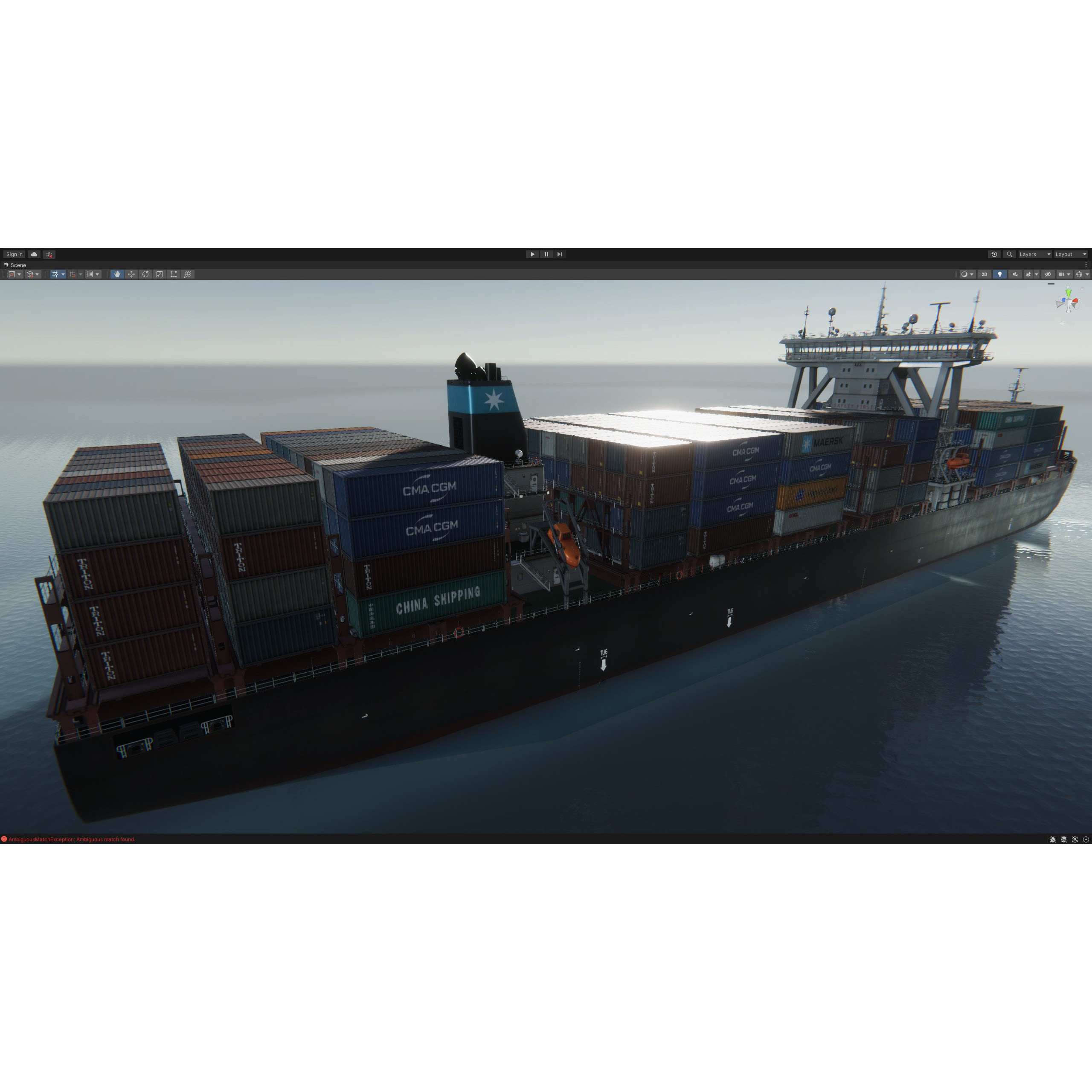 Cargo Ship Container Ship - Low-Poly Game-Ready 3D Model - View 99