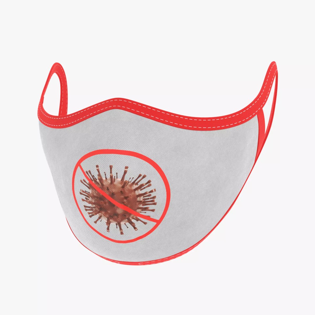 Face Mask 3D Model – Realistic Fabric Medical Respirator, PBR