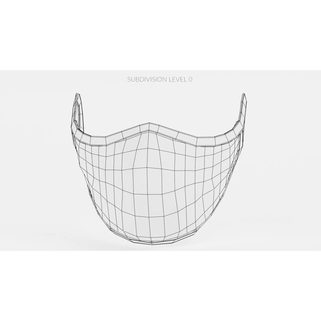 Face Mask 3D Model – Realistic Fabric Medical Respirator, PBR - View 13