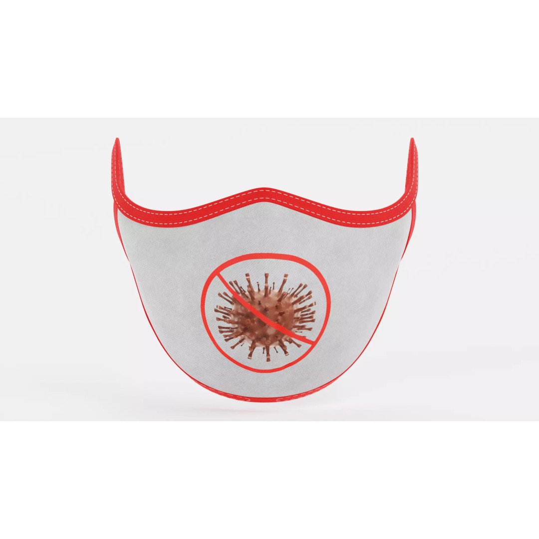 Face Mask 3D Model – Realistic Fabric Medical Respirator, PBR - View 3
