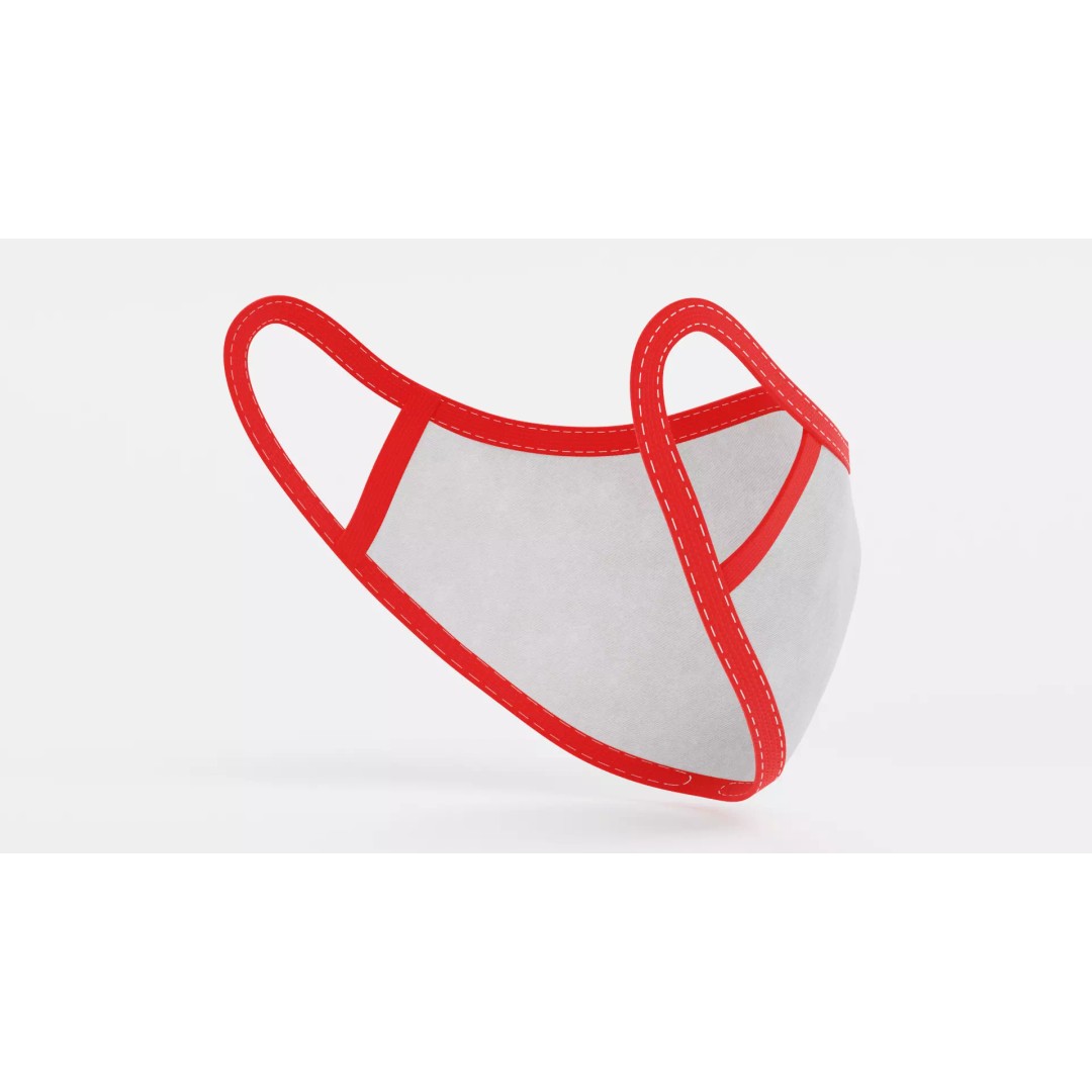 Face Mask 3D Model – Realistic Fabric Medical Respirator, PBR - View 5