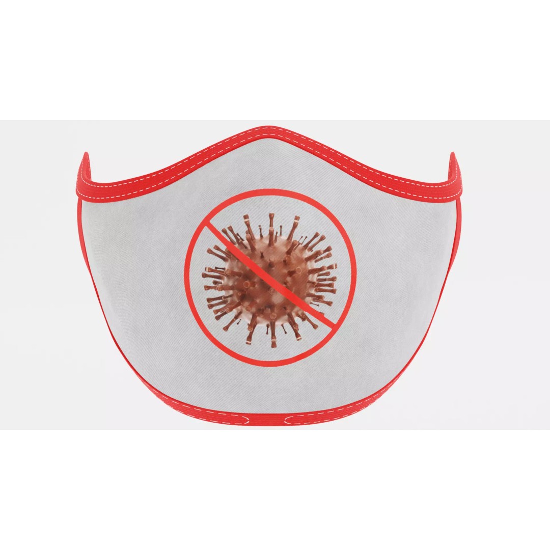 Face Mask 3D Model – Realistic Fabric Medical Respirator, PBR - View 9