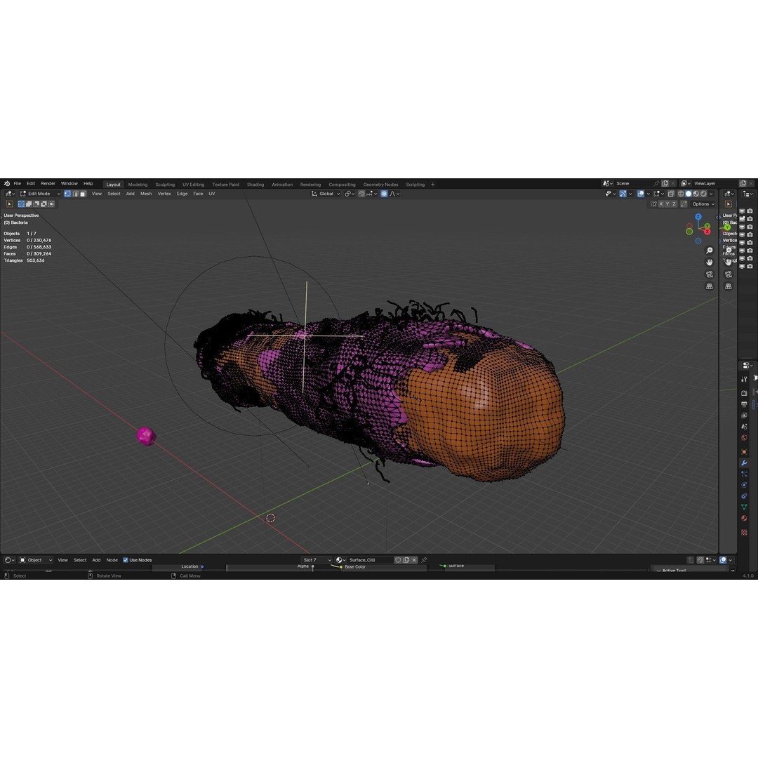 Tuberculosis Bacteria 3D Model – High-Detail Medical Visualization, FBX, OBJ, Blender - View 6