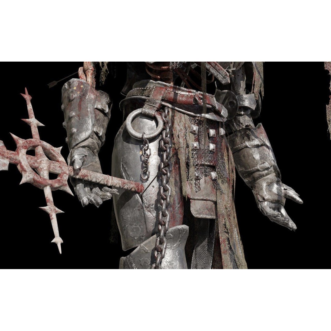 Skeleton Warrior 3D Model – High Poly Rigged Character with PBR Textures - View 13